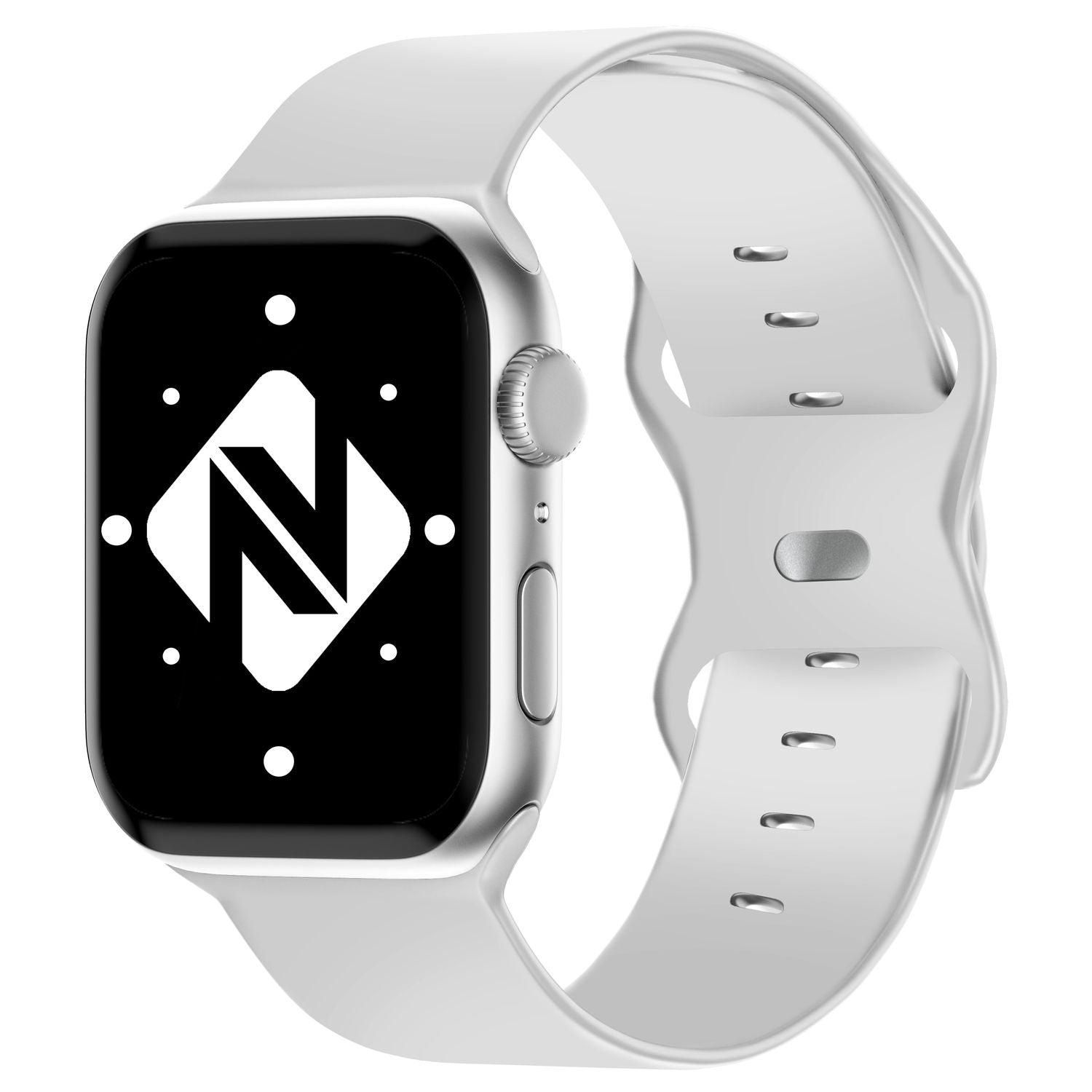 Silikon Armband für Apple Watch SE/8/7/6/5/4/3/2/1, 38mm 40mm 41mm Weiß NALIA Silikon Armband