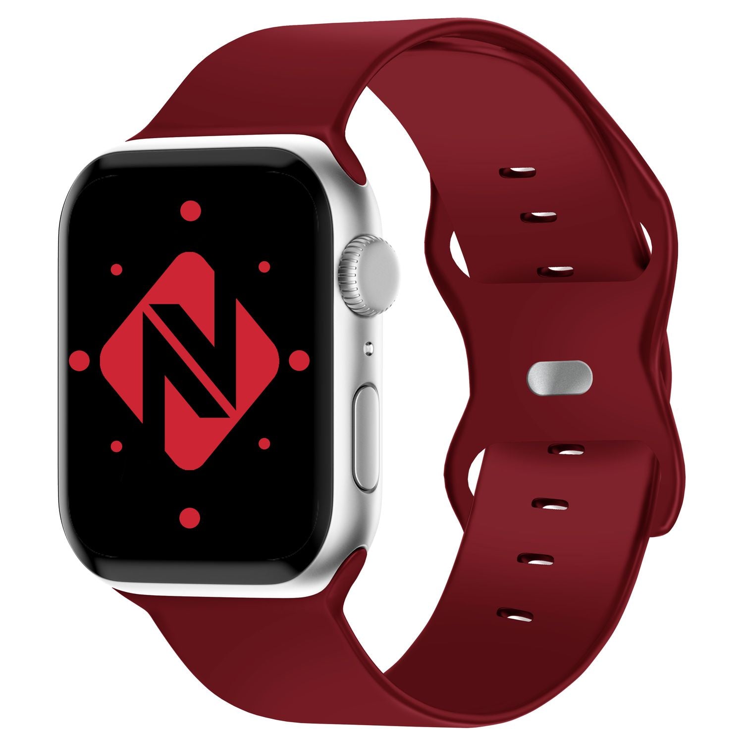 Silikon Armband für Apple Watch Ultra/SE/8/7/6/5/4/3/2/1, 42mm 44mm 45mm 49mm Dunkelrot NALIA Silikon Armband