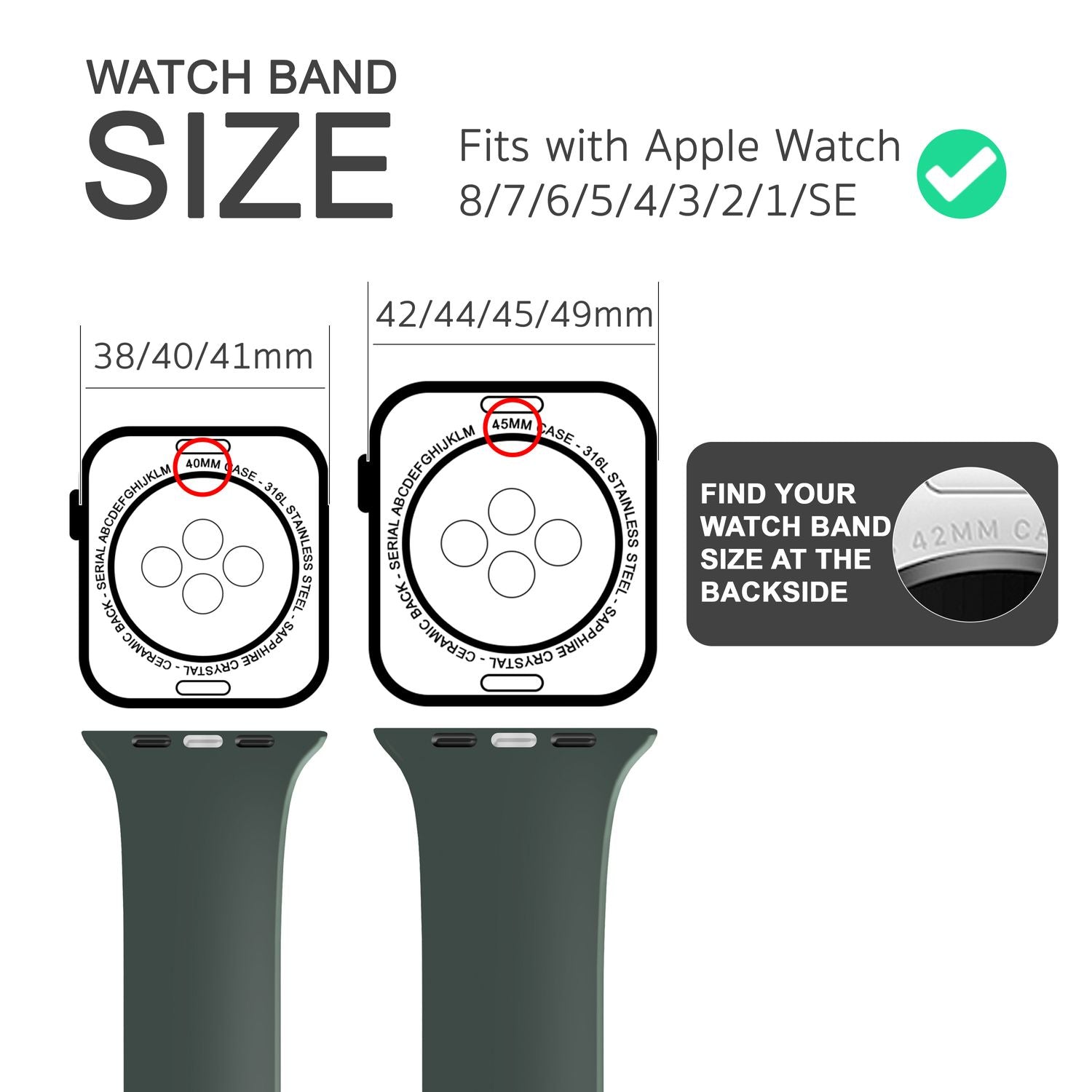 Silikon Armband für Apple Watch Ultra/SE/8/7/6/5/4/3/2/1, 42mm 44mm 45mm 49mm Oliv Grün NALIA Silikon Armband