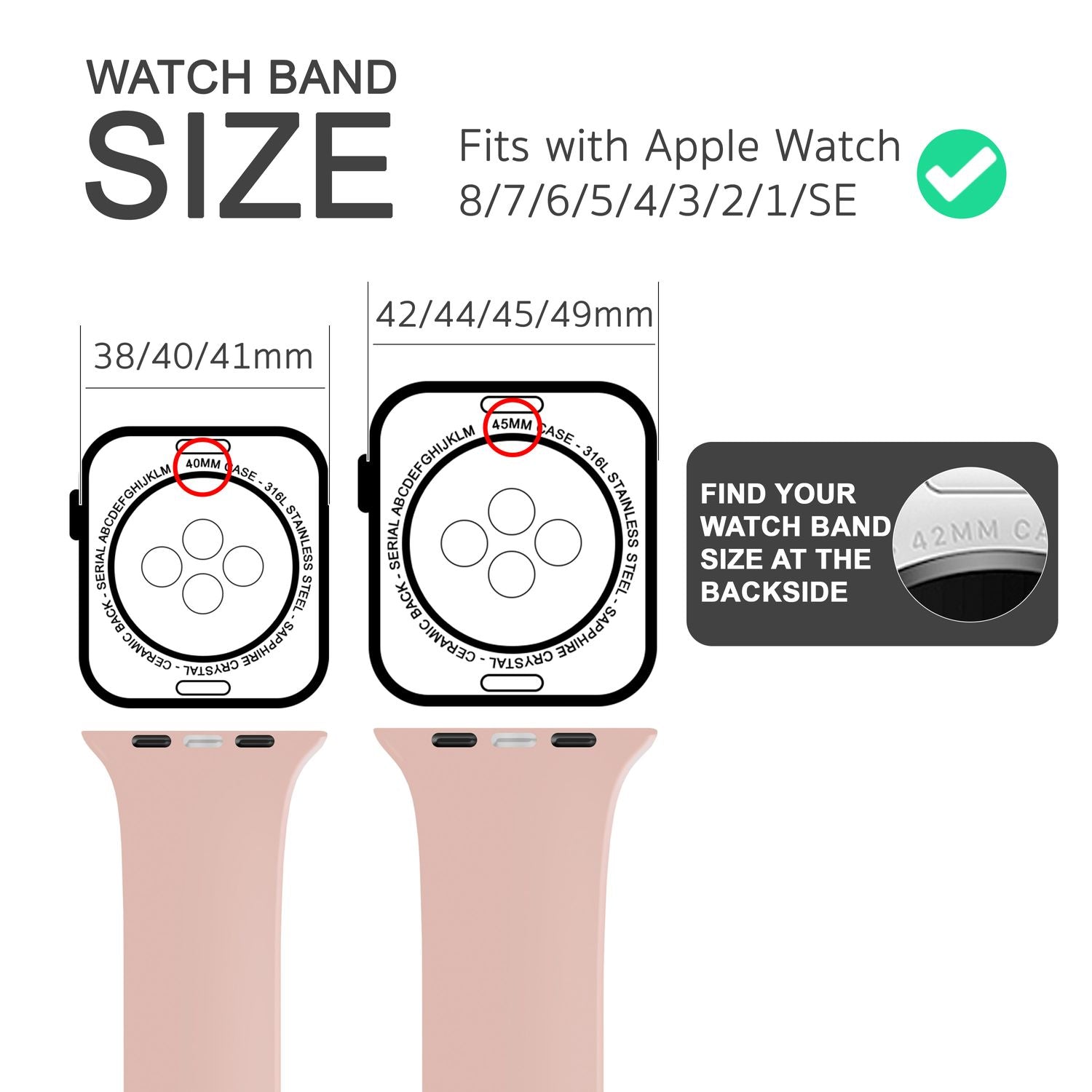 Silikon Armband für Apple Watch Ultra/SE/8/7/6/5/4/3/2/1, 42mm 44mm 45mm 49mm Pink NALIA Silikon Armband