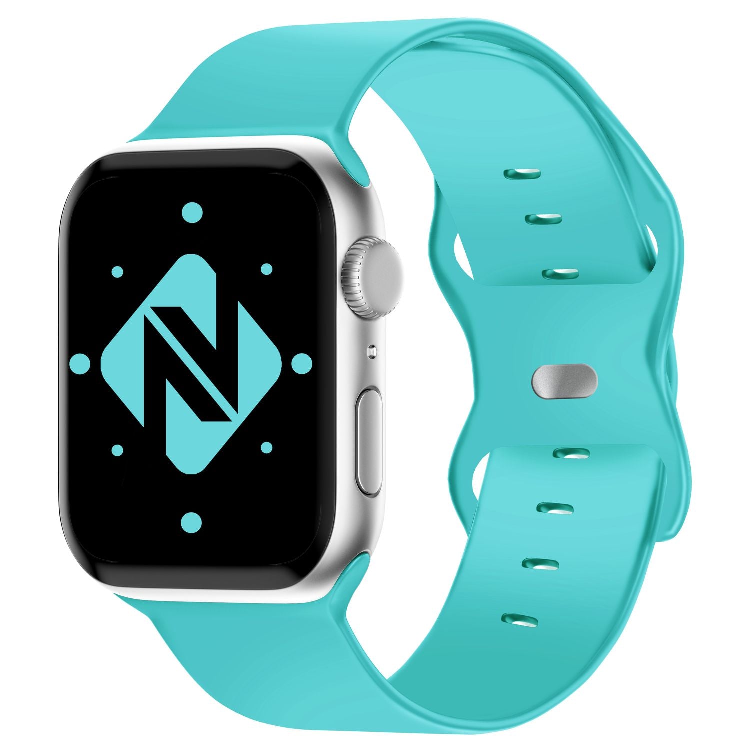 Silikon Armband für Apple Watch Ultra/SE/8/7/6/5/4/3/2/1, 42mm 44mm 45mm 49mm Türkis NALIA Silikon Armband