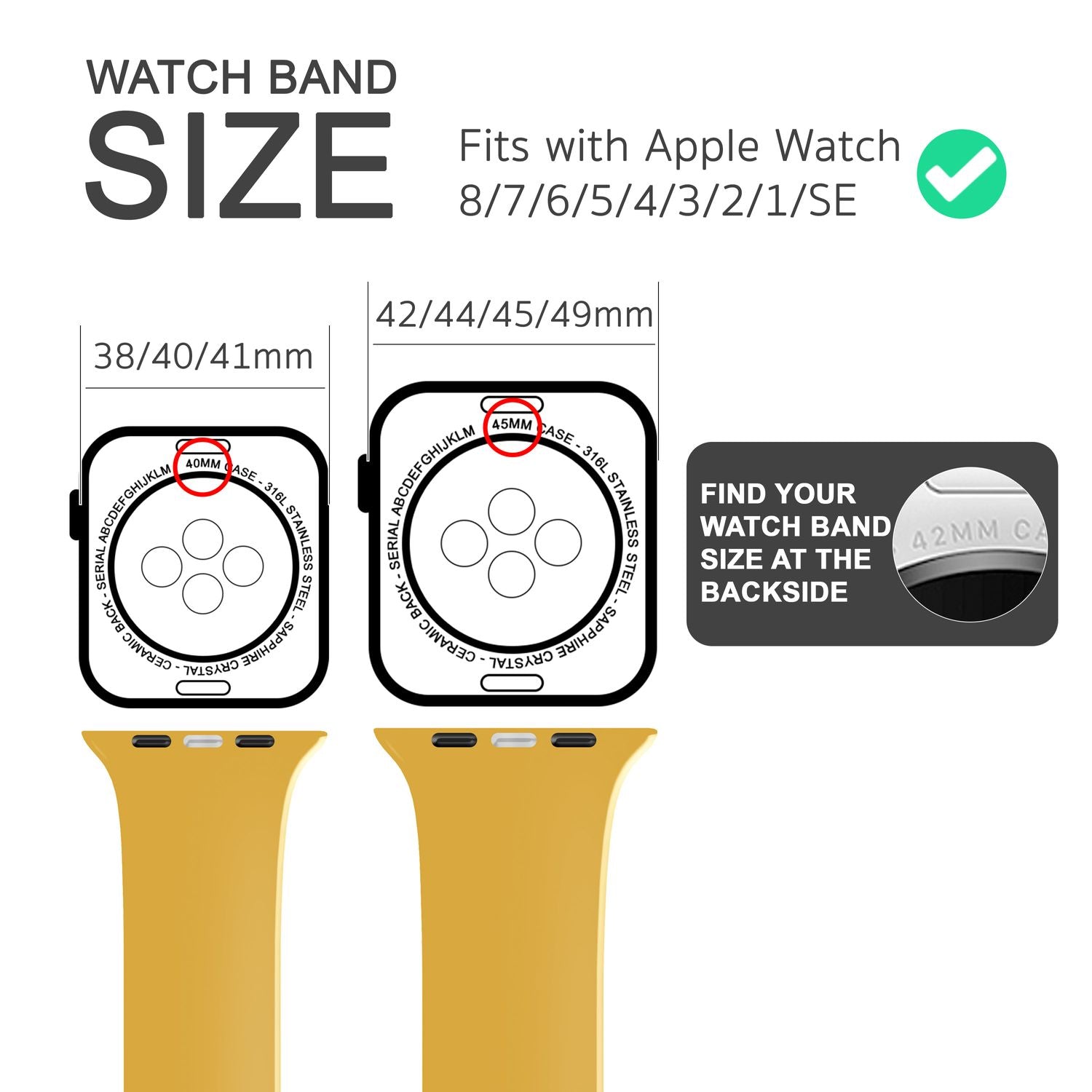 Silikon Armband für Apple Watch Ultra/SE/8/7/6/5/4/3/2/1, 42mm 44mm 45mm 49mm Gelb NALIA Silikon Armband