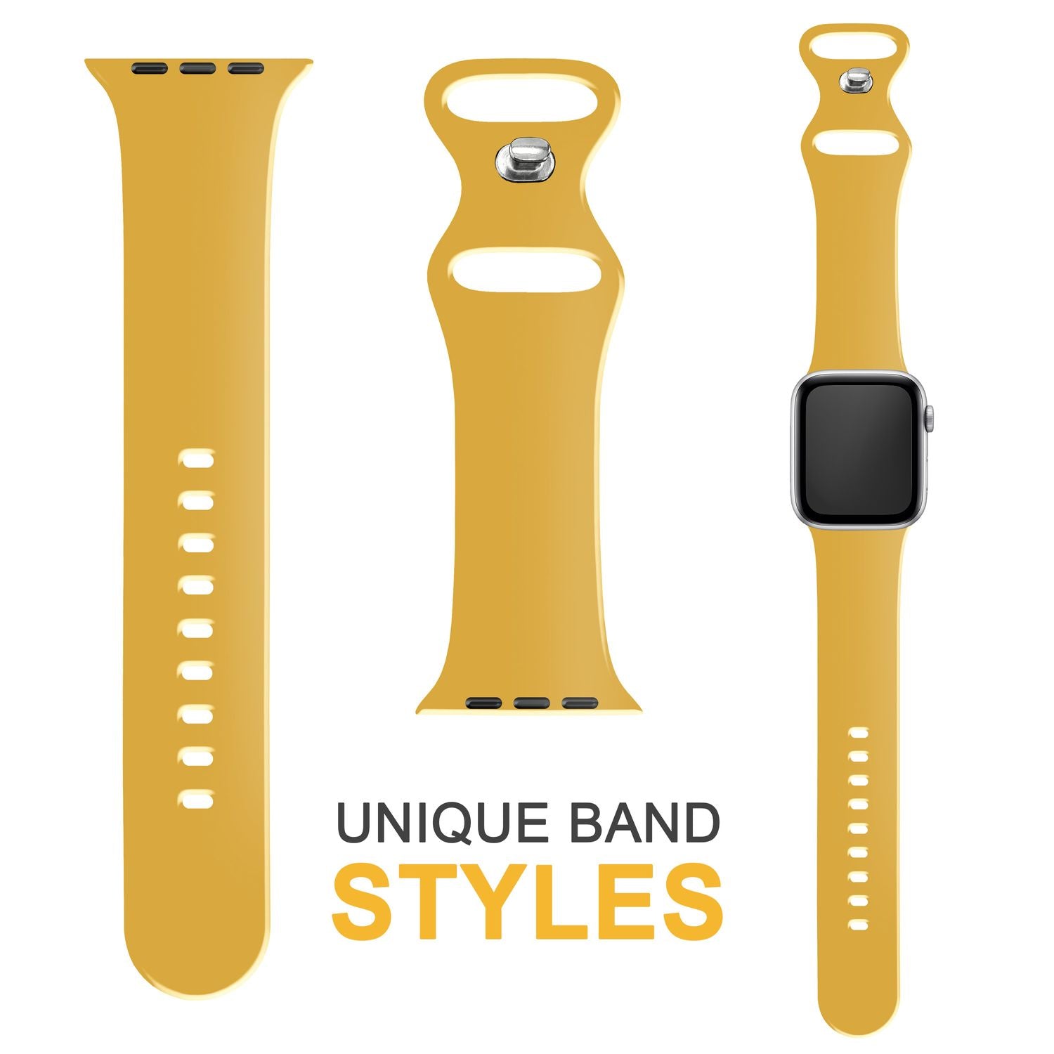 Silikon Armband für Apple Watch Ultra/SE/8/7/6/5/4/3/2/1, 42mm 44mm 45mm 49mm Gelb NALIA Silikon Armband