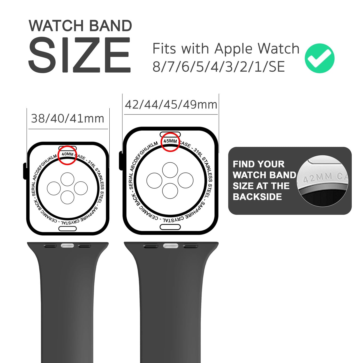 Gestreiftes Silikon Armband für Apple Watch SE/8/7/6/5/4/3/2/1, 38mm 40mm 41mm Grau Grün NALIA Silikon Armband