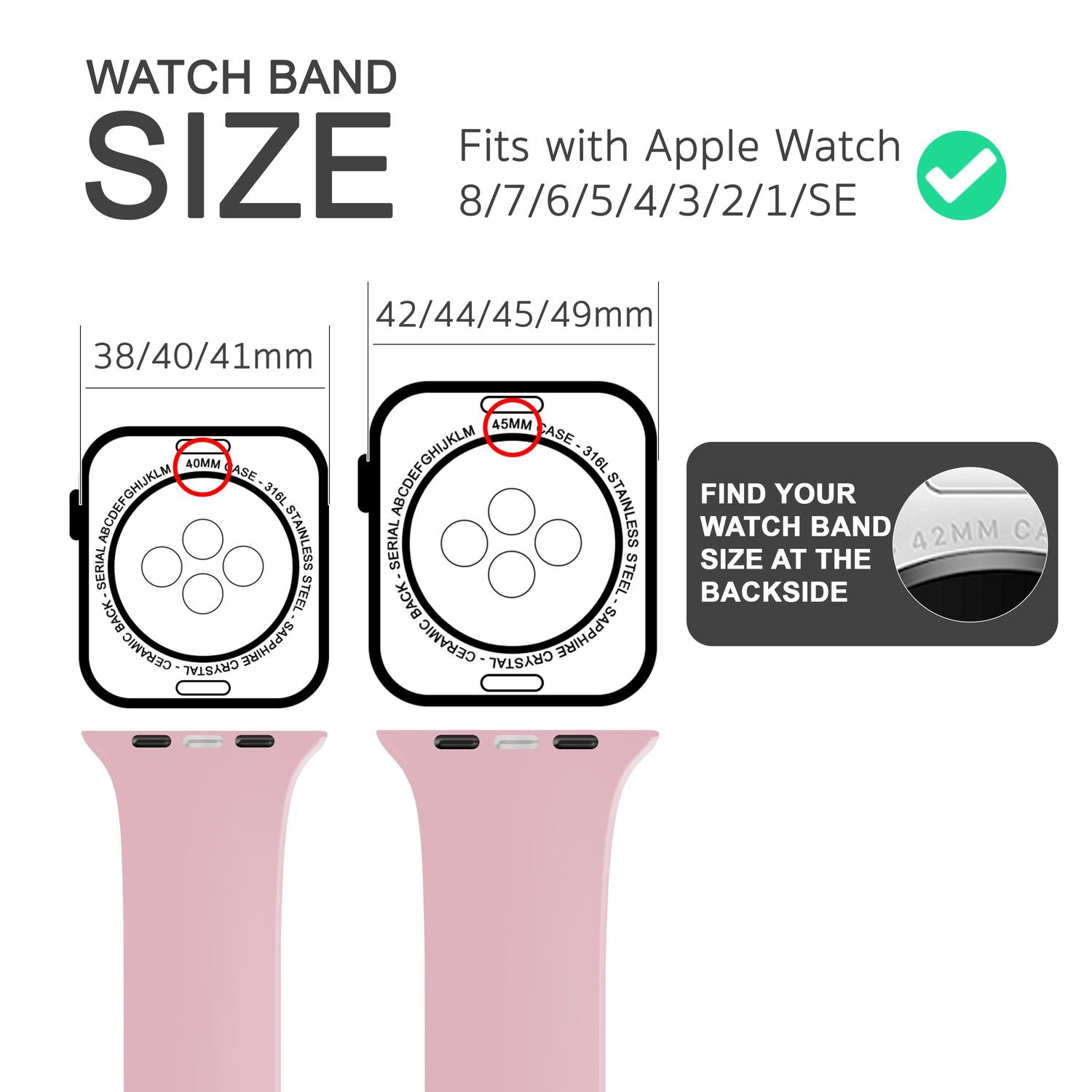 Gestreiftes Silikon Armband für Apple Watch SE/8/7/6/5/4/3/2/1, 38mm 40mm 41mm Pink Weiß NALIA Silikon Armband