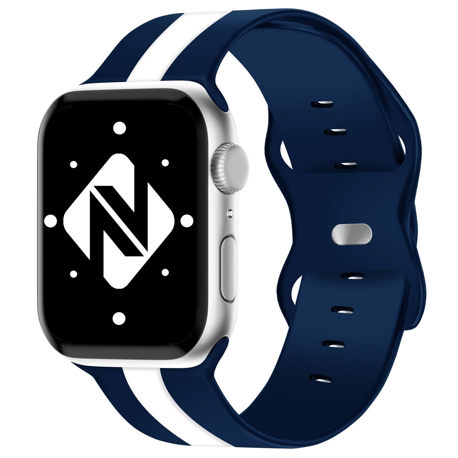 Silikon Armband für Apple Watch Ultra/SE/8/7/6/5/4/3/2/1, 42mm 44mm 45mm 49mm Blau Weiß NALIA Silikon Armband
