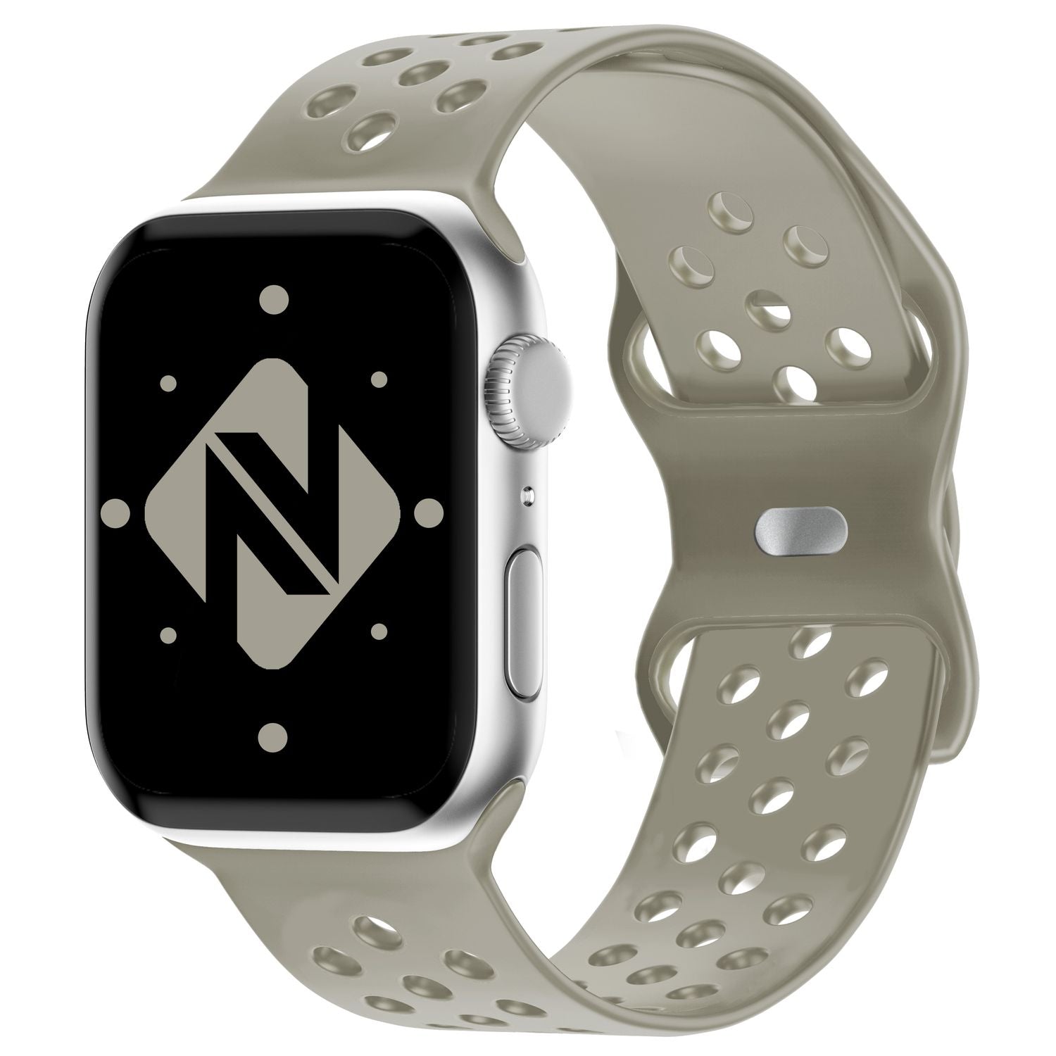 Gelochtes Armband für Apple Watch SE/8/7/6/5/4/3/2/1, 38mm 40mm 41mm Stein Grau NALIA Silikon Armband