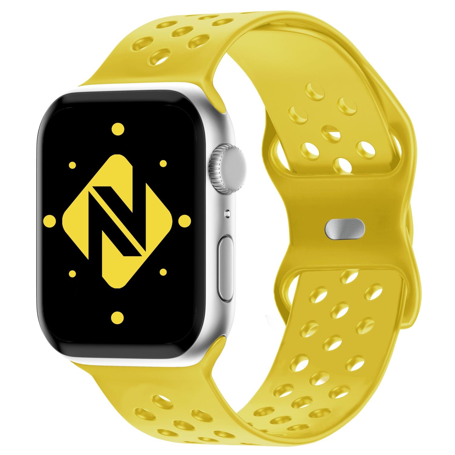 Gelochtes Armband für Apple Watch SE/8/7/6/5/4/3/2/1, 38mm 40mm 41mm Gelb NALIA Silikon Armband