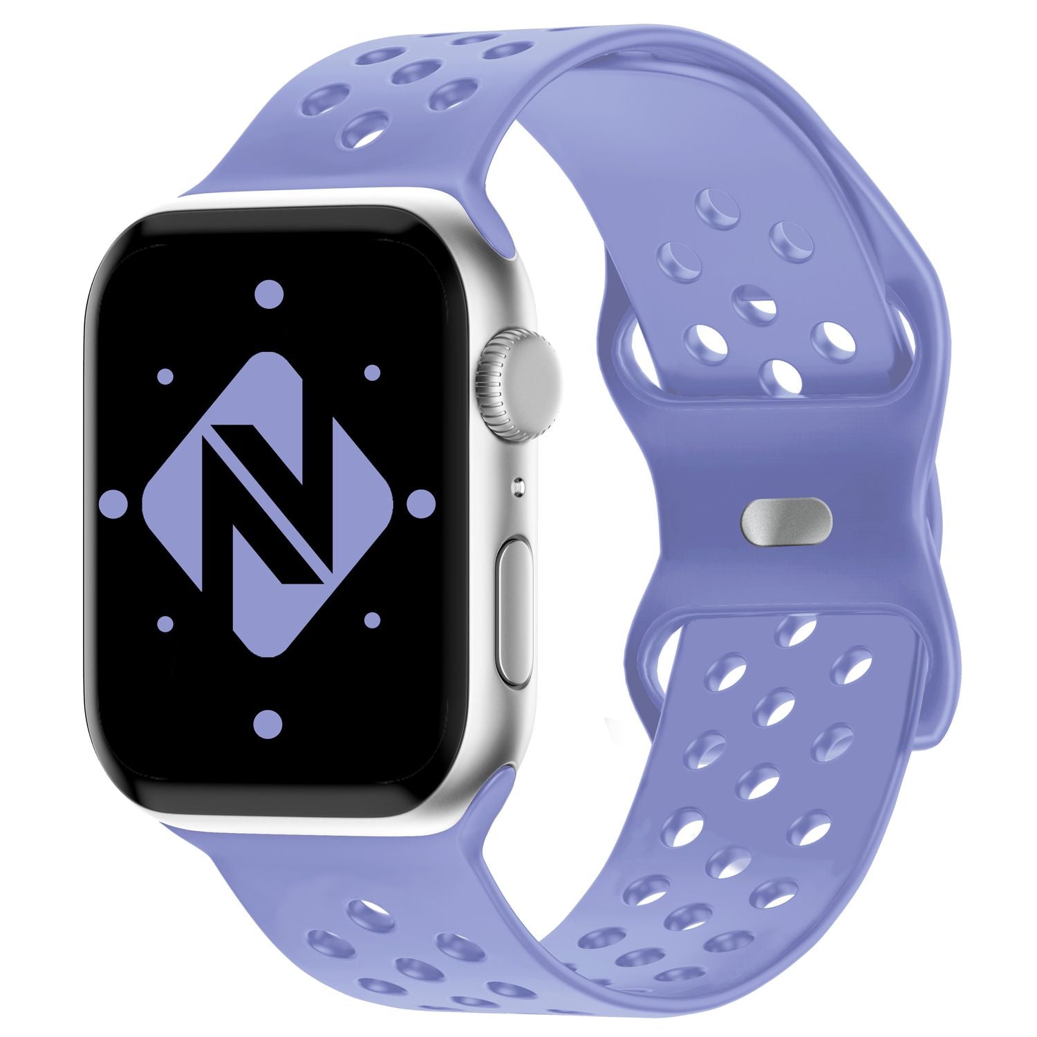 Gelochtes Armband für Apple Watch Ultra/SE/8/7/6/5/4/3/2/1, 42mm 44mm 45mm 49mm Lavendel NALIA Silikon Armband