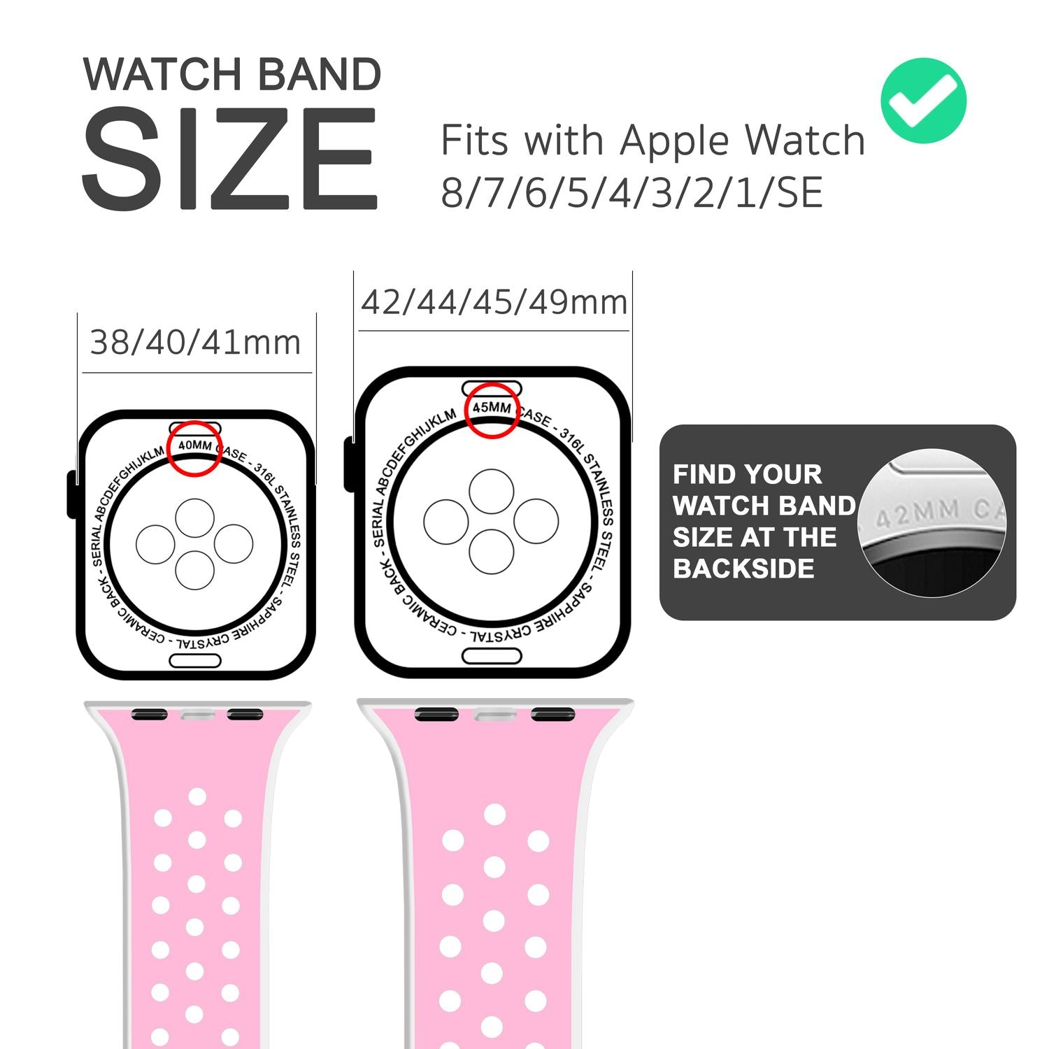 Airflow Silikon Armband für Apple Watch Ultra/Se/8/7/6/5/4/3/2/1, 38/40/41mm Weiß Pink NALIA Silikon Armband
