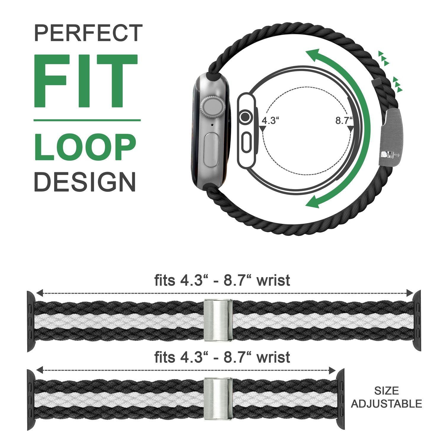 Armband für Apple Watch SE/8/7/6/5/4/3/2/1, 38/40/41mm Geflochten