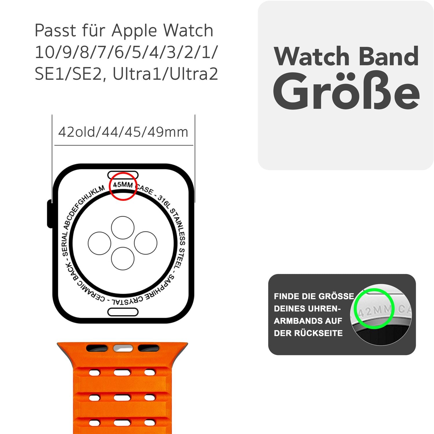 NALIA Volt Armband für Apple Watch Series Ultra/SE/10/9/8/7/6/5/4/3/2/1, Gehäusegröße 42/44/45/49mm, Silikon Magnet Loop Sportarmband mit Steck-Pin Verschluss Vulkanasche NALIA Silikon Armband