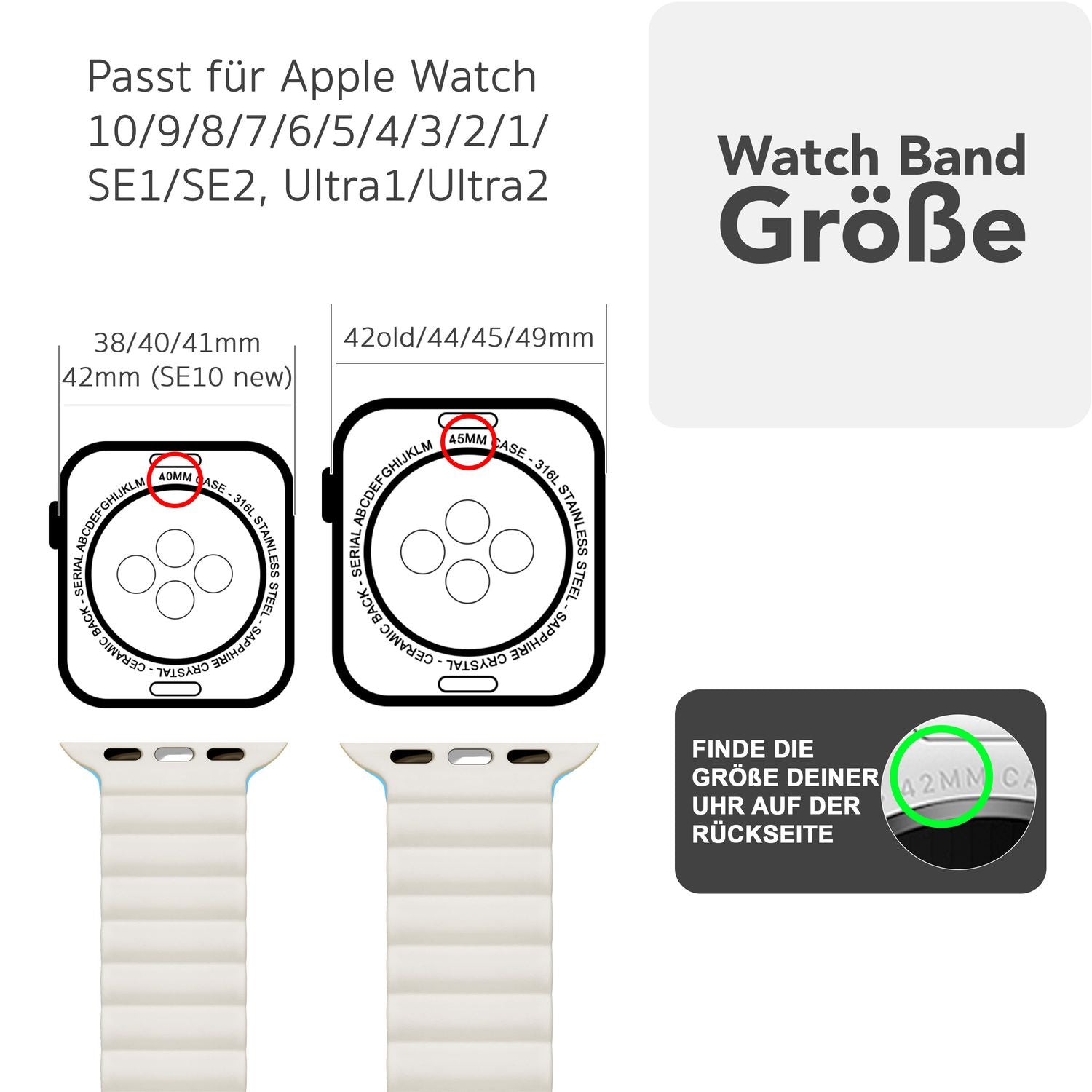 NALIA Core Armband für Apple Watch Ultra/SE/10/9/8/7/6/5/4/3/2/1, Gehäusegröße 42/44/45/46/49mm, Atmungsaktives Silikon Magnet Sportarmband mit Rillen Design Eisnebelblau NALIA Silikon Armband