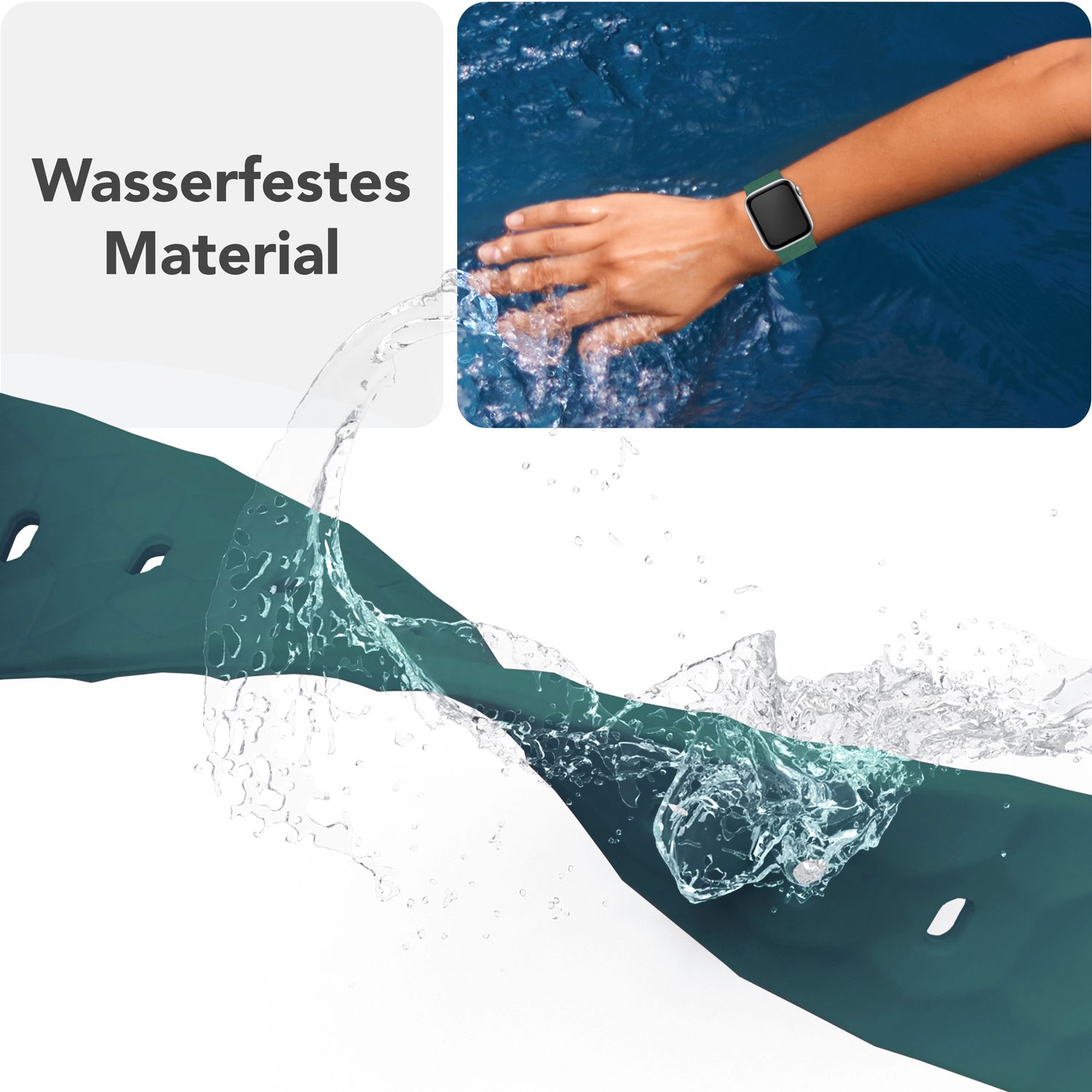 NALIA Hexion Armband für Apple Watch Series Ultra/SE/10/9/8/7/6/5/4/3/2/1, Gehäusegröße 42/44/45/46/49mm, Silikon Loop Sportarmband mit Steck-Pin & im Hexagon Design