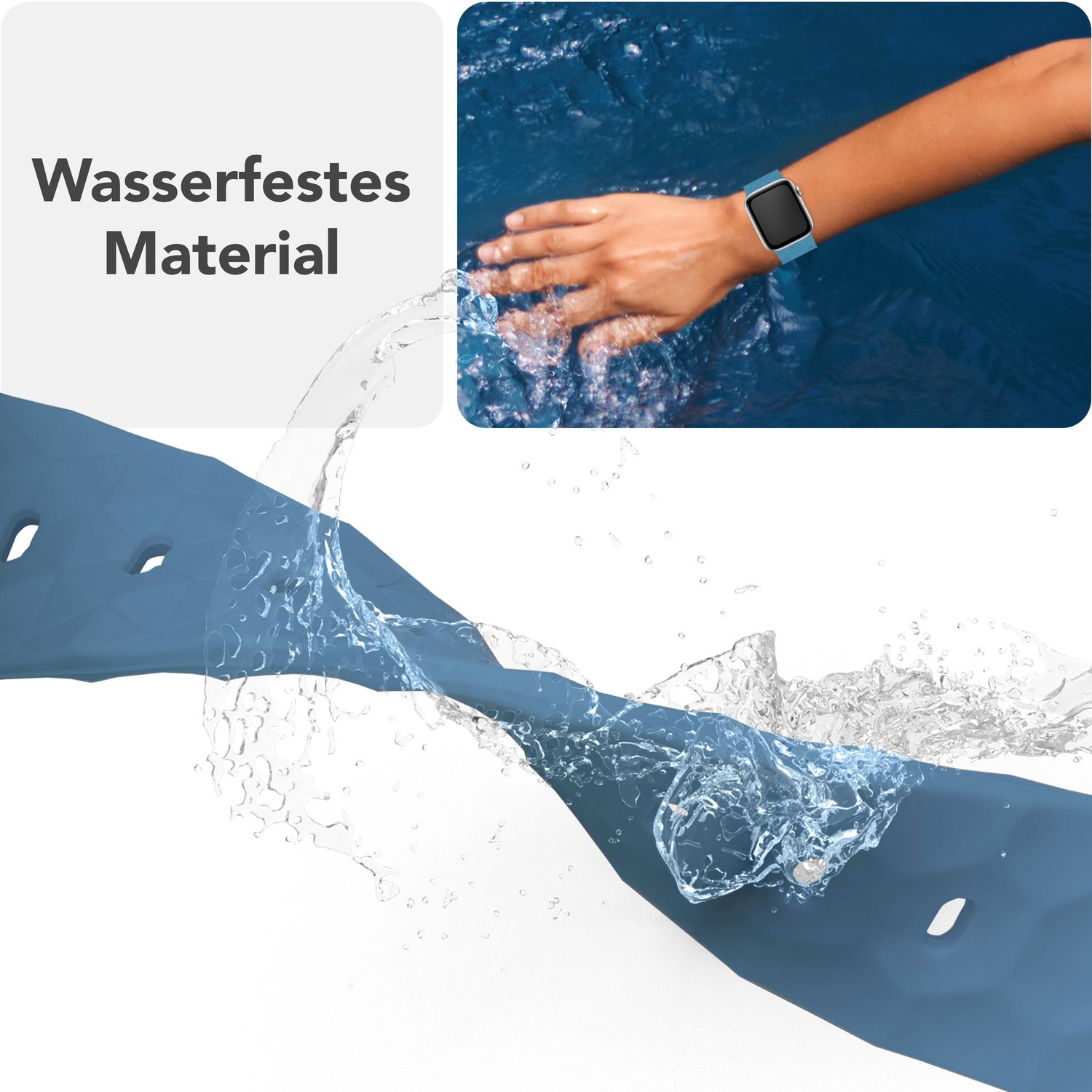 NALIA Hexion Armband für Apple Watch Series Ultra/SE/10/9/8/7/6/5/4/3/2/1, Gehäusegröße 42/44/45/46/49mm, Silikon Loop Sportarmband mit Steck-Pin & im Hexagon Design