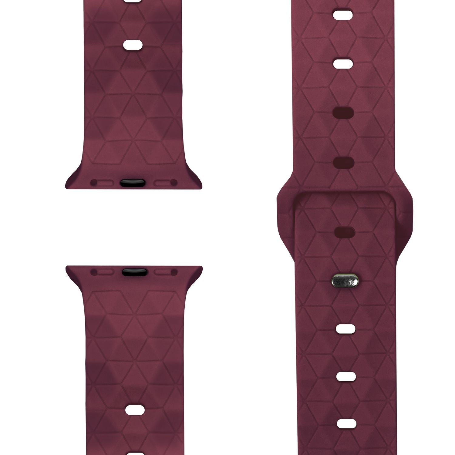 NALIA Hexion Armband für Apple Watch Series Ultra/SE/10/9/8/7/6/5/4/3/2/1, Gehäusegröße 42/44/45/46/49mm, Silikon Loop Sportarmband mit Steck-Pin & im Hexagon Design