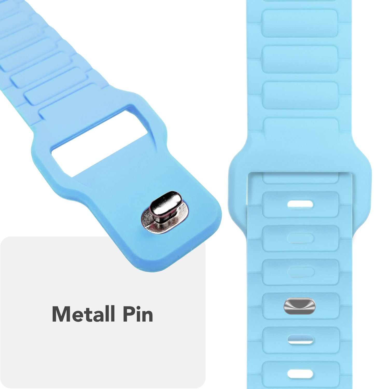 NALIA Pulse Armband für Apple Watch Series Ultra/SE/10/9/8/7/6/5/4/3/2/1, Gehäusegröße 42/44/45/46/49mm, 3D Textur Silikon Sportarmband mit Steck-Pin Verschluss Ozeanblau NALIA Silikon Armband