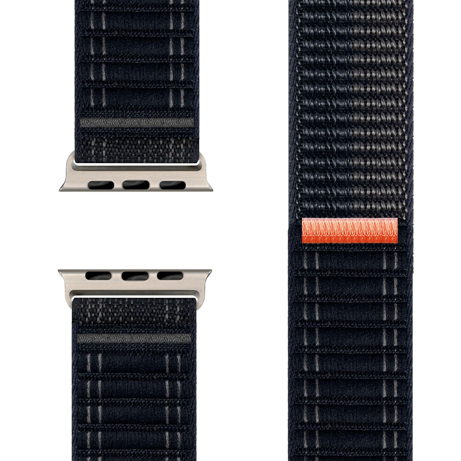 NALIA Evolv Armband für Apple Watch SE/10/9/8/7/6/5/4/3/2/1, Gehäusegröße 38/40/41/42mm, Gewebtes Stoffband Elastisches Nylon Uhrenband mit Klettverschluss Nachtschwarz NALIA Nylon Armband