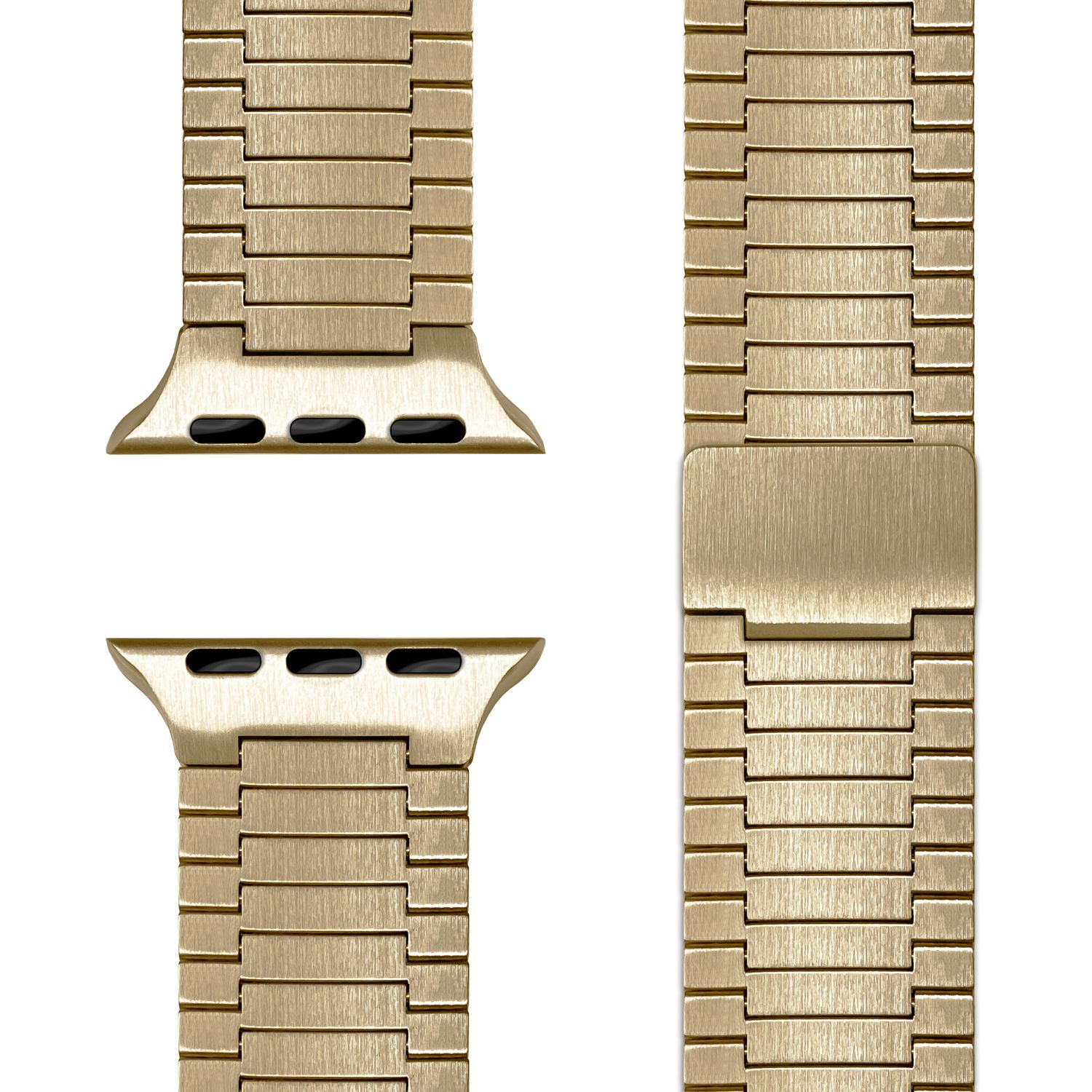 NALIA Chronos Edelstahl Armband für Apple Watch SE/10/9/8/7/6/5/4/3/2/1, Gehäusegröße 38/40/41/42mm, Magnetisches Metall Loop Ersatzarmband Sonnengold NALIA Metall Armband