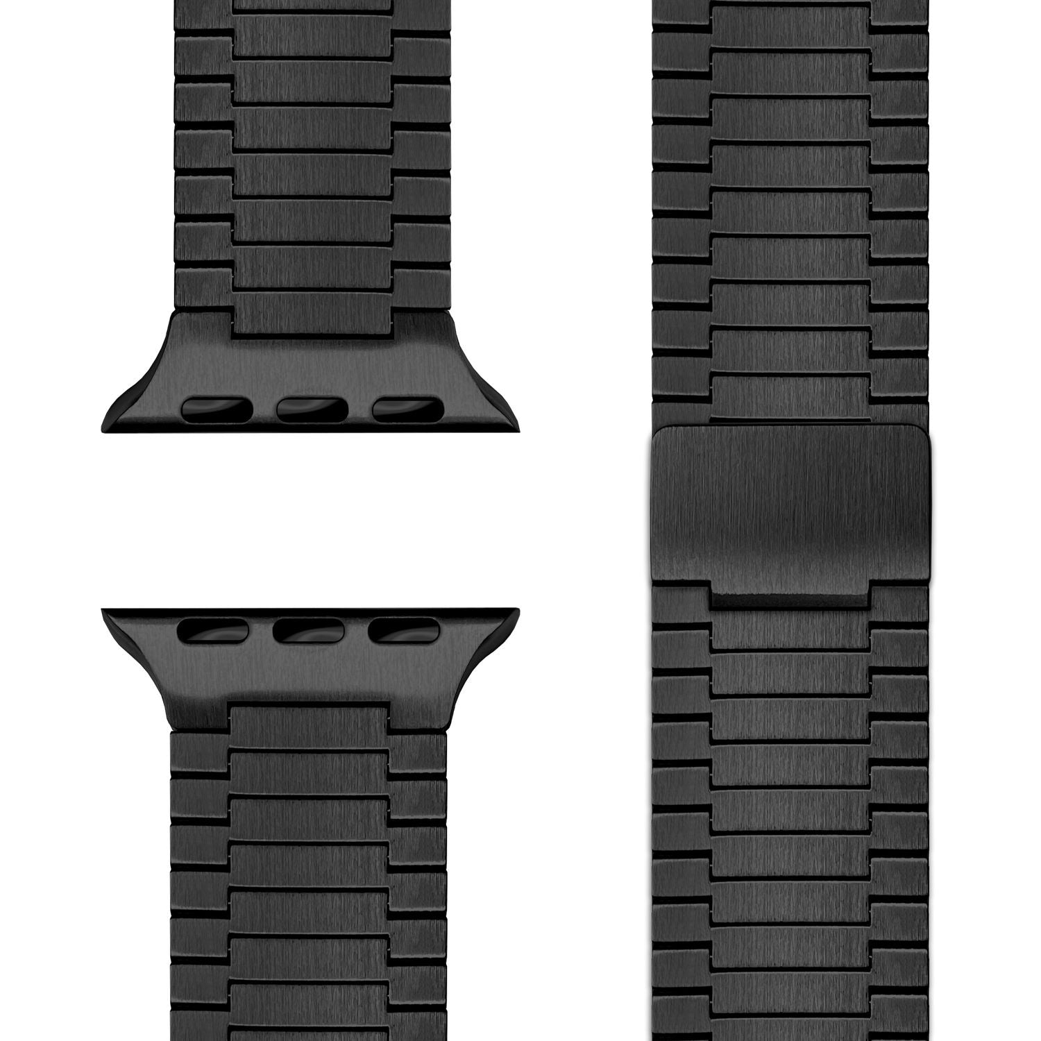 NALIA Chronos Edelstahl Armband für Apple Watch SE/10/9/8/7/6/5/4/3/2/1, Gehäusegröße 38/40/41/42mm, Magnetisches Metall Loop Ersatzarmband Nachtschwarz NALIA Metall Armband