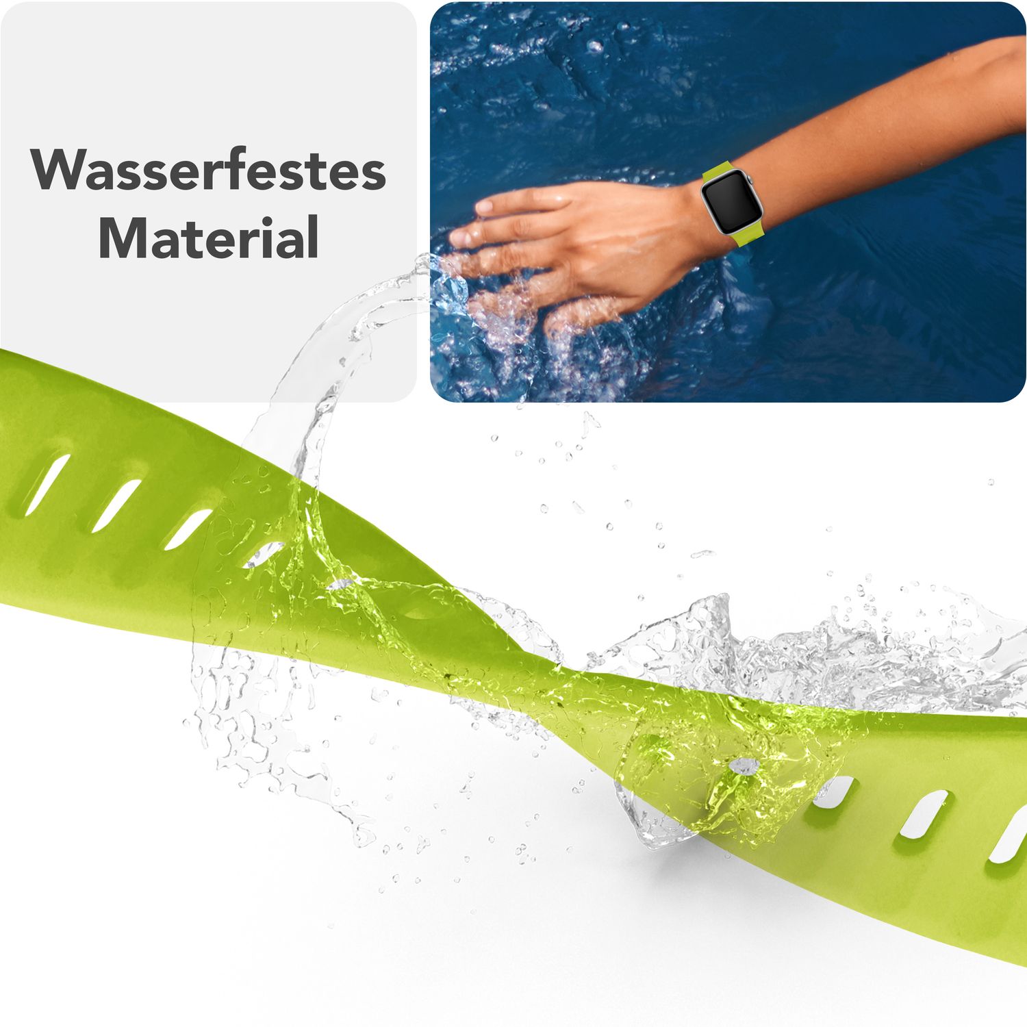 NALIA Motion Armband für Apple Watch SE/10/9/8/7/6/5/4/3/2/1, Gehäusegröße 38/40/41/42mm, Soft Silikon Ersatz Sportarmband mit Steck-Pin Verschluss