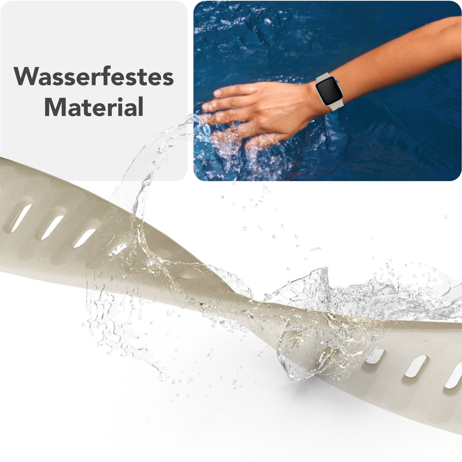 NALIA Motion Armband für Apple Watch SE/10/9/8/7/6/5/4/3/2/1, Gehäusegröße 38/40/41/42mm, Soft Silikon Ersatz Sportarmband mit Steck-Pin Verschluss