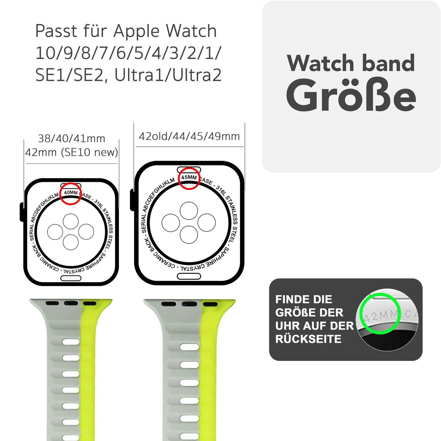 NALIA Motion Armband für Apple Watch SE/10/9/8/7/6/5/4/3/2/1, Gehäusegröße 38/40/41/42mm, Soft Silikon Ersatz Sportarmband mit Steck-Pin Verschluss