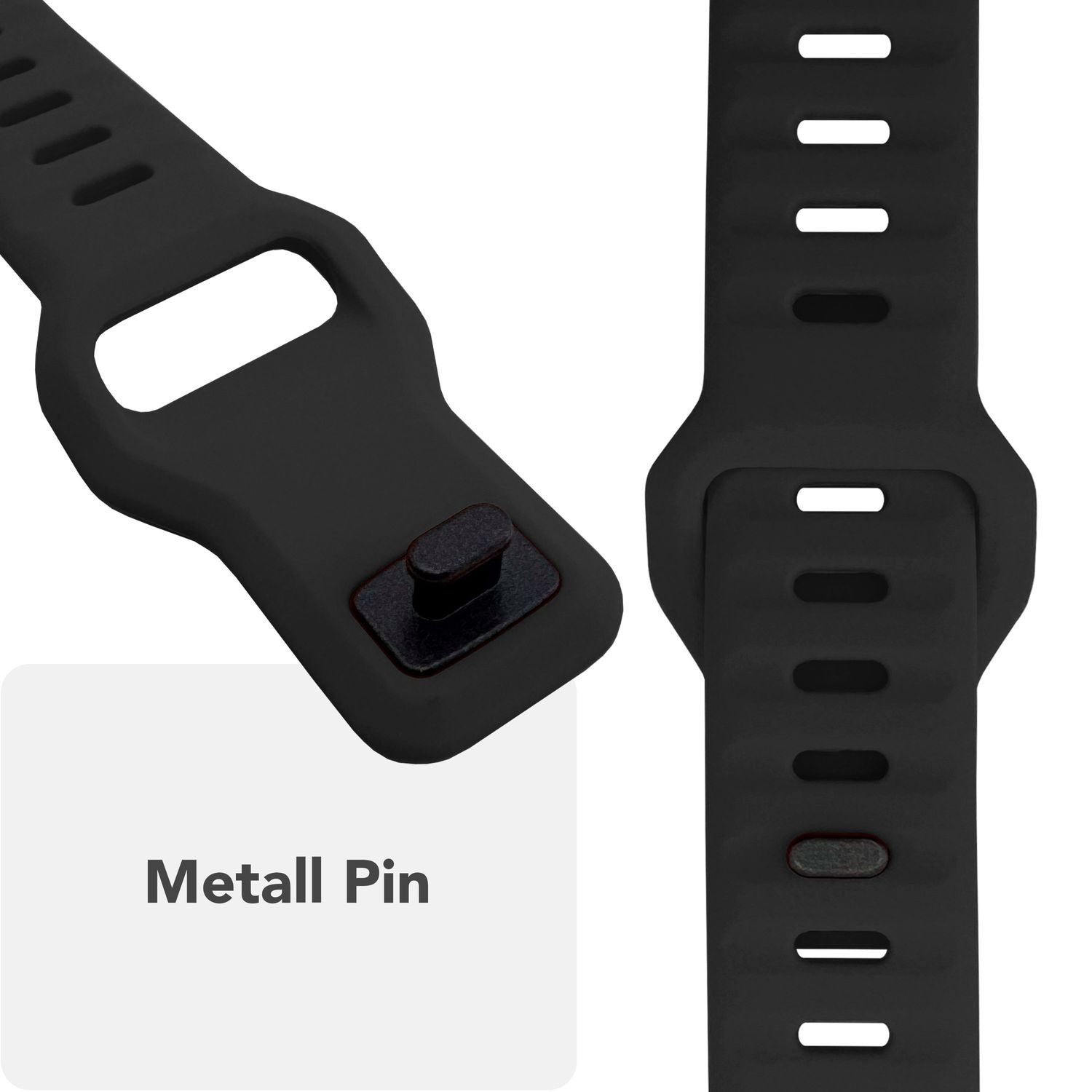 NALIA Motion Armband für Apple Watch SE/10/9/8/7/6/5/4/3/2/1, Gehäusegröße 38/40/41/42mm, Soft Silikon Ersatz Sportarmband mit Steck-Pin Verschluss