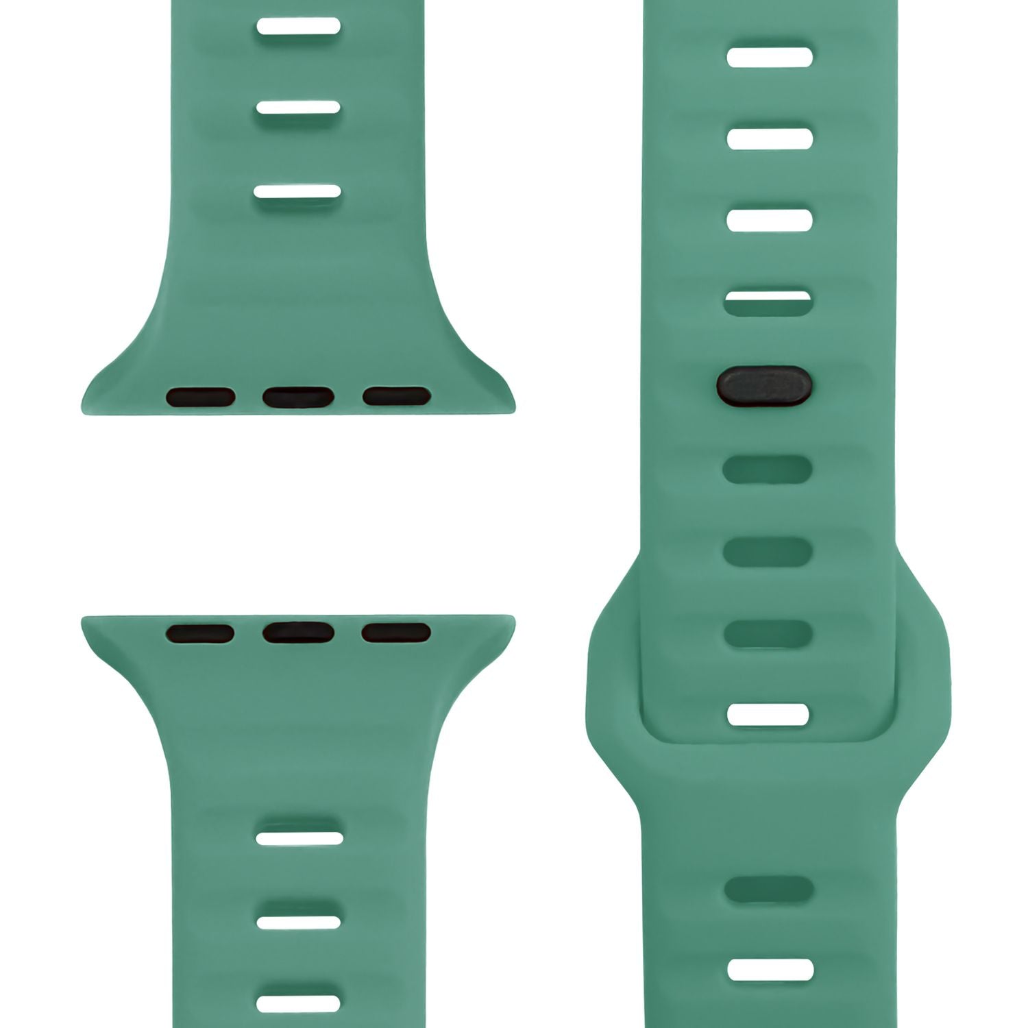 NALIA Motion Armband für Apple Watch Ultra/SE/10/9/8/7/6/5/4/3/2/1, Gehäusegröße 42/44/45/46/49mm, Soft Silikon Ersatz Sportarmband mit Steck-Pin Verschluss Fichtengrün NALIA Silikon Armband