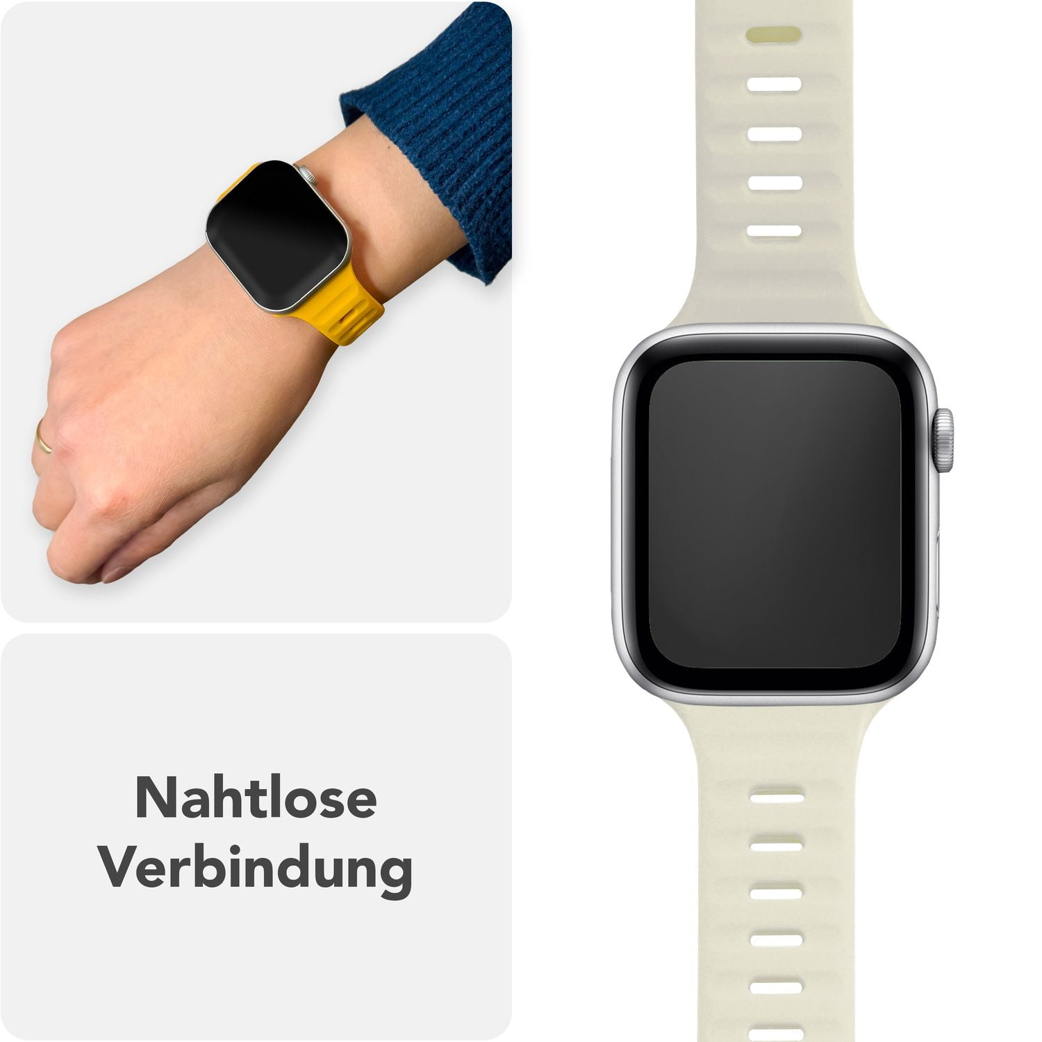 NALIA Motion Armband für Apple Watch Ultra/SE/10/9/8/7/6/5/4/3/2/1, Gehäusegröße 42/44/45/46/49mm, Soft Silikon Ersatz Sportarmband mit Steck-Pin Verschluss Nachthimmel NALIA Silikon Armband