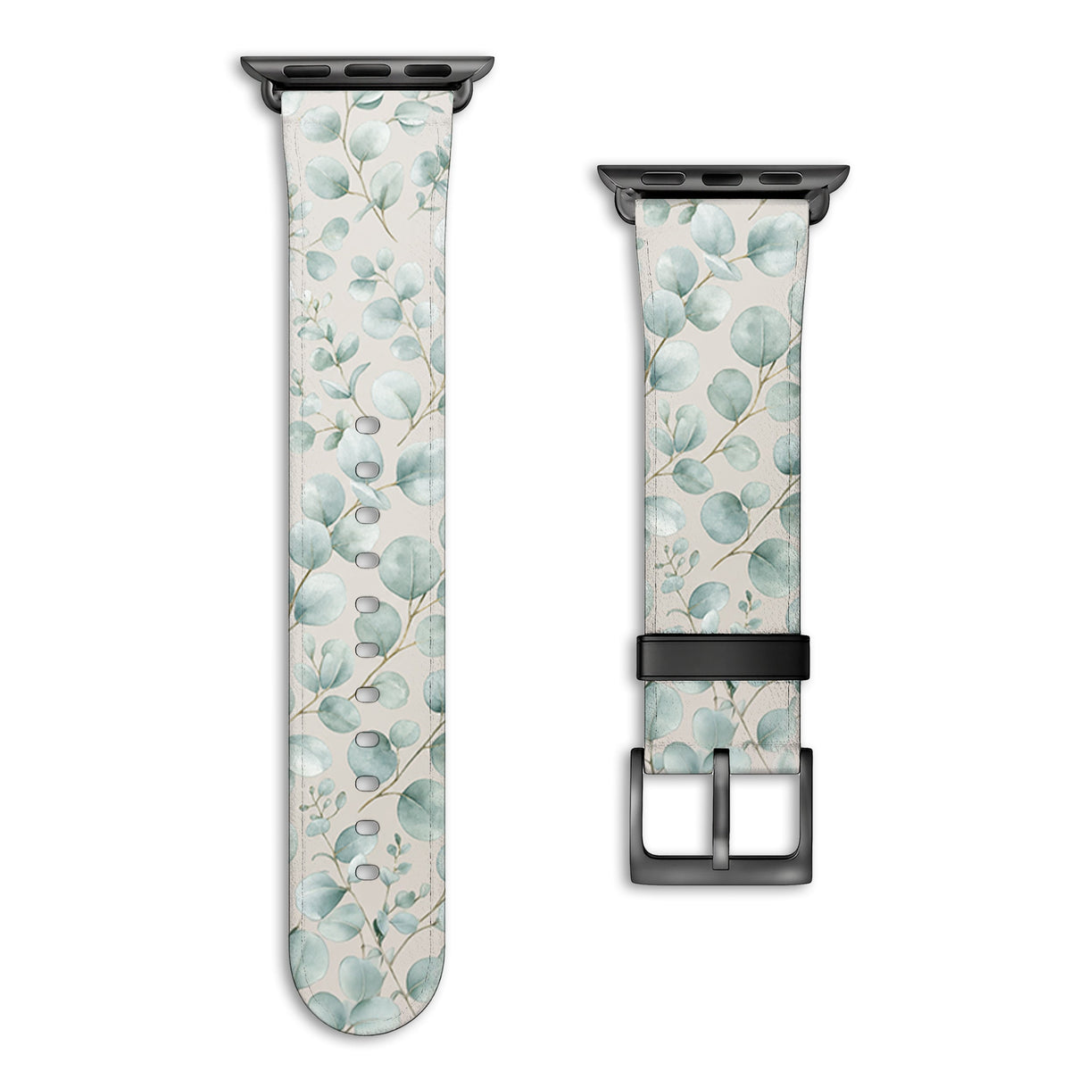 Haze - Apple Watch Armband 44/45/46/49mm 44 45 46 49mm Matt Schwarz NALIA Kunstleder Armband