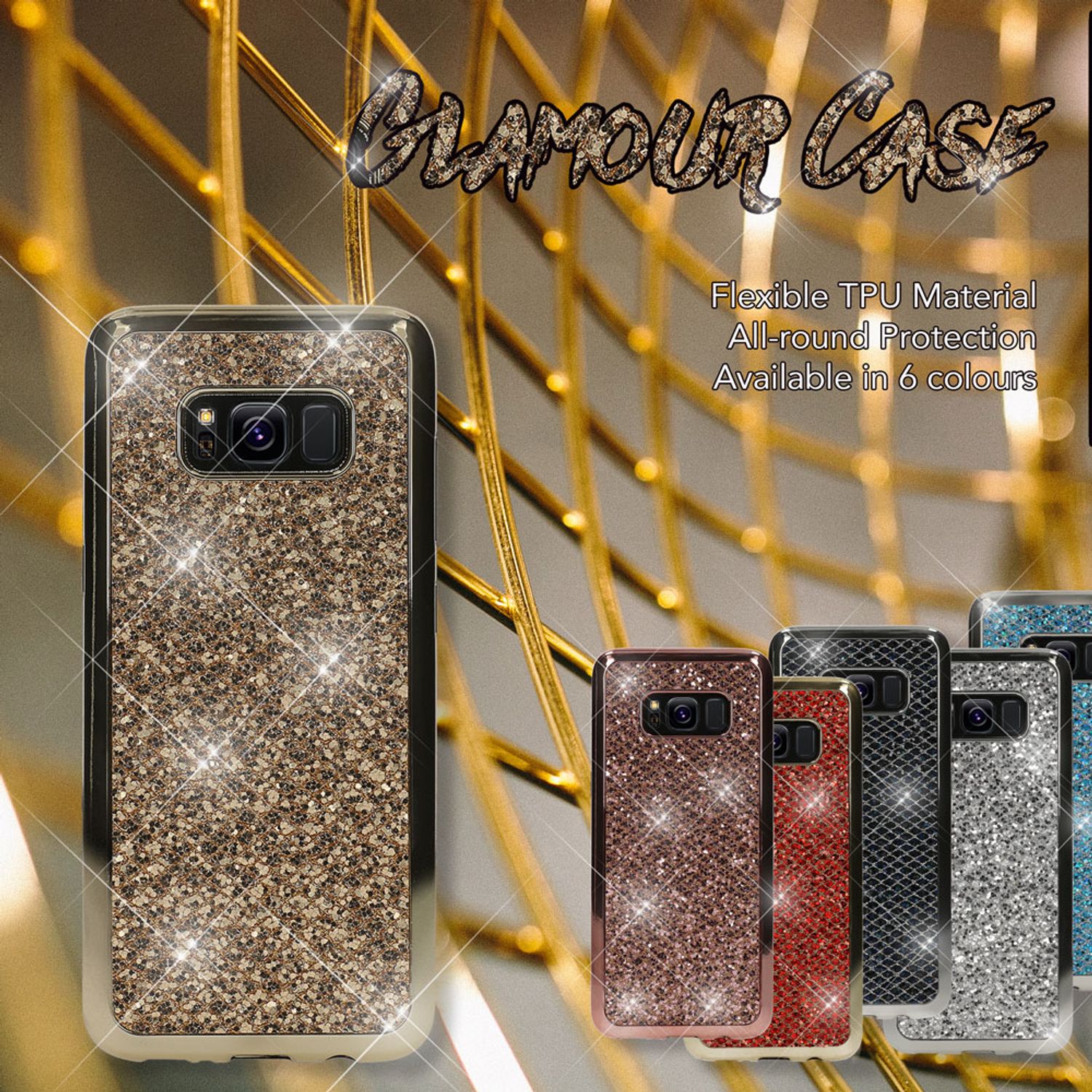 Samsung Galaxy S8 Plus Glitzer Handy Hülle von NALIA, Glitter Cover Bling Case Rot NALIA