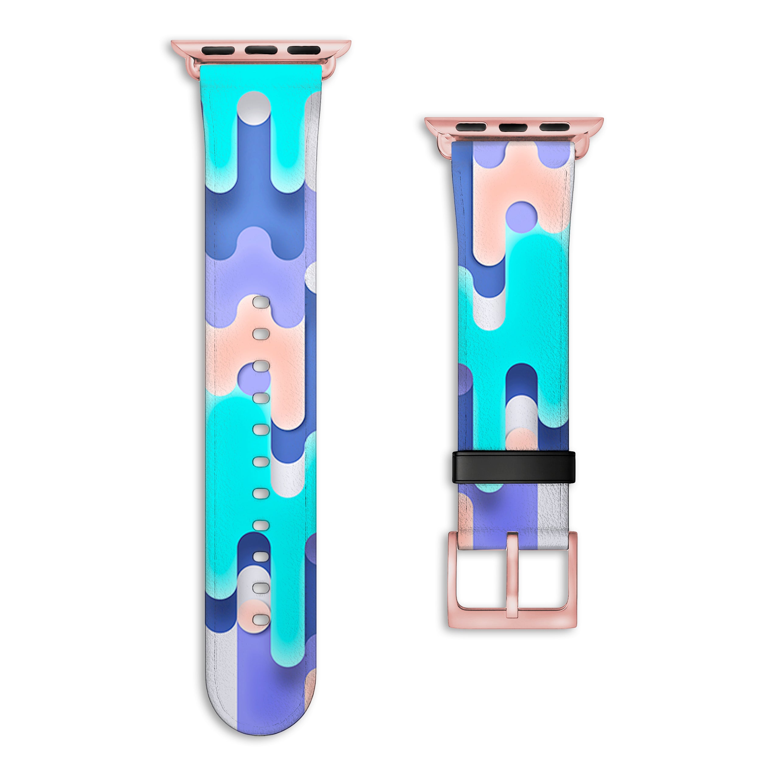 Icecream - Apple Watch Armband 44-49mm & 42 (Serie 1-3) 44-49mm & 42 (Serie 1-3) Matt Rose Gold NALIA Kunstleder Armband