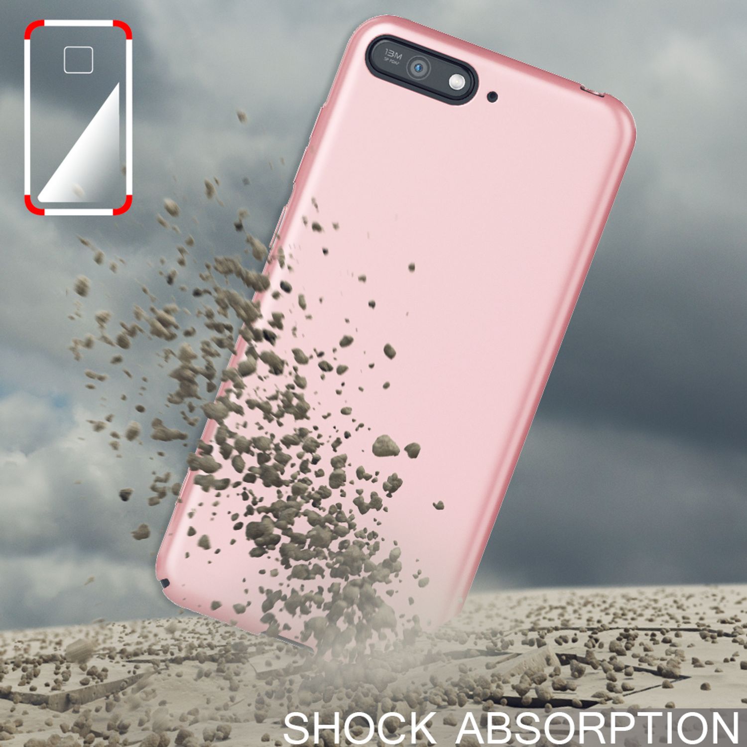 NALIA Handyhülle für Huawei Y6 (2018), Dünne Hard Case Schutz Hülle Slim Cover Rose Gold NALIA SlimFit Hülle