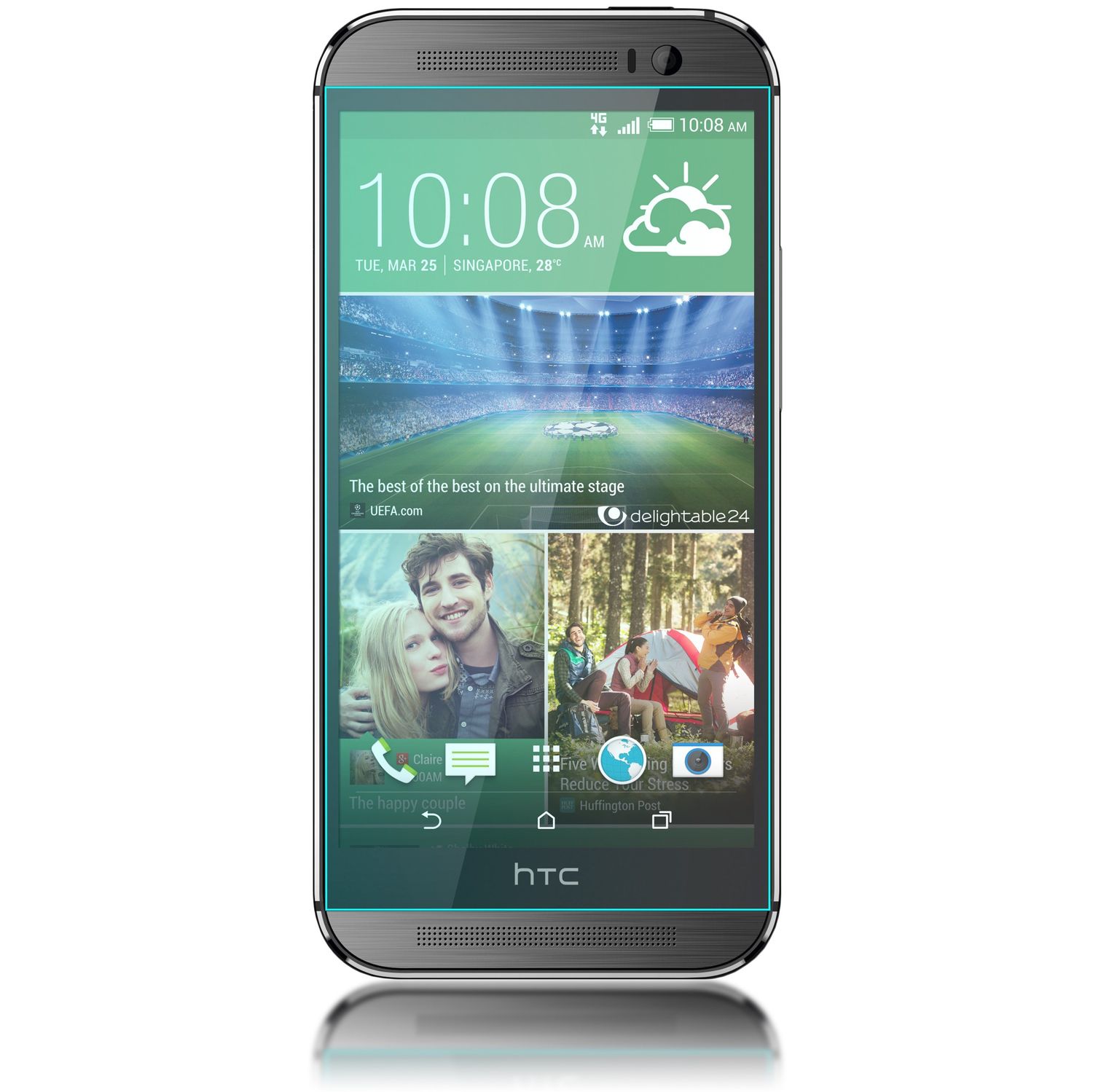 NALIA Schutzglas für HTC One M8, 9H Full Cover Displayschutz Film Tempered Glass