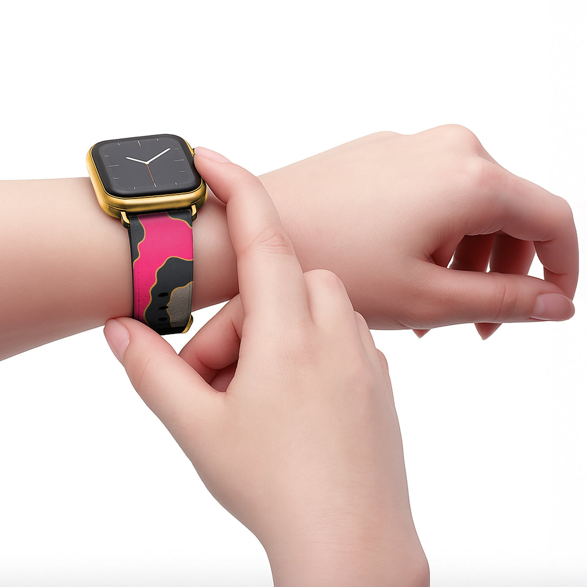 Lola - Apple Watch Armband 44/45/46/49mm 44 45 46 49mm Matt Gold NALIA Kunstleder Armband