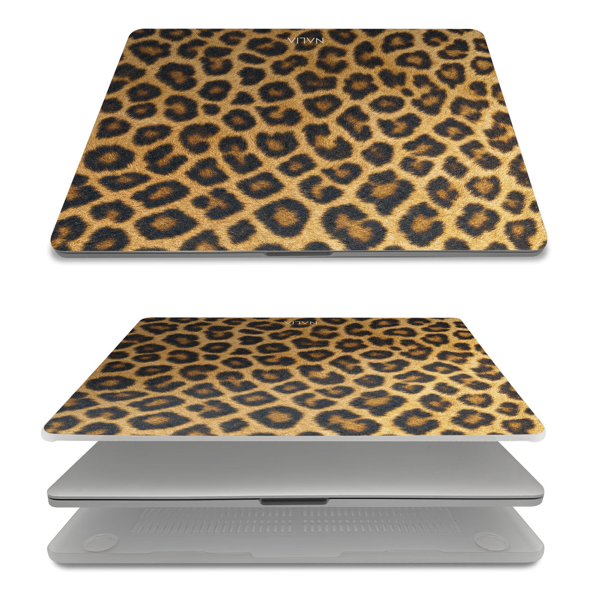 Leona MacBook Pro 13 Hülle mit Leopardenmuster, Ober- und Unterschale