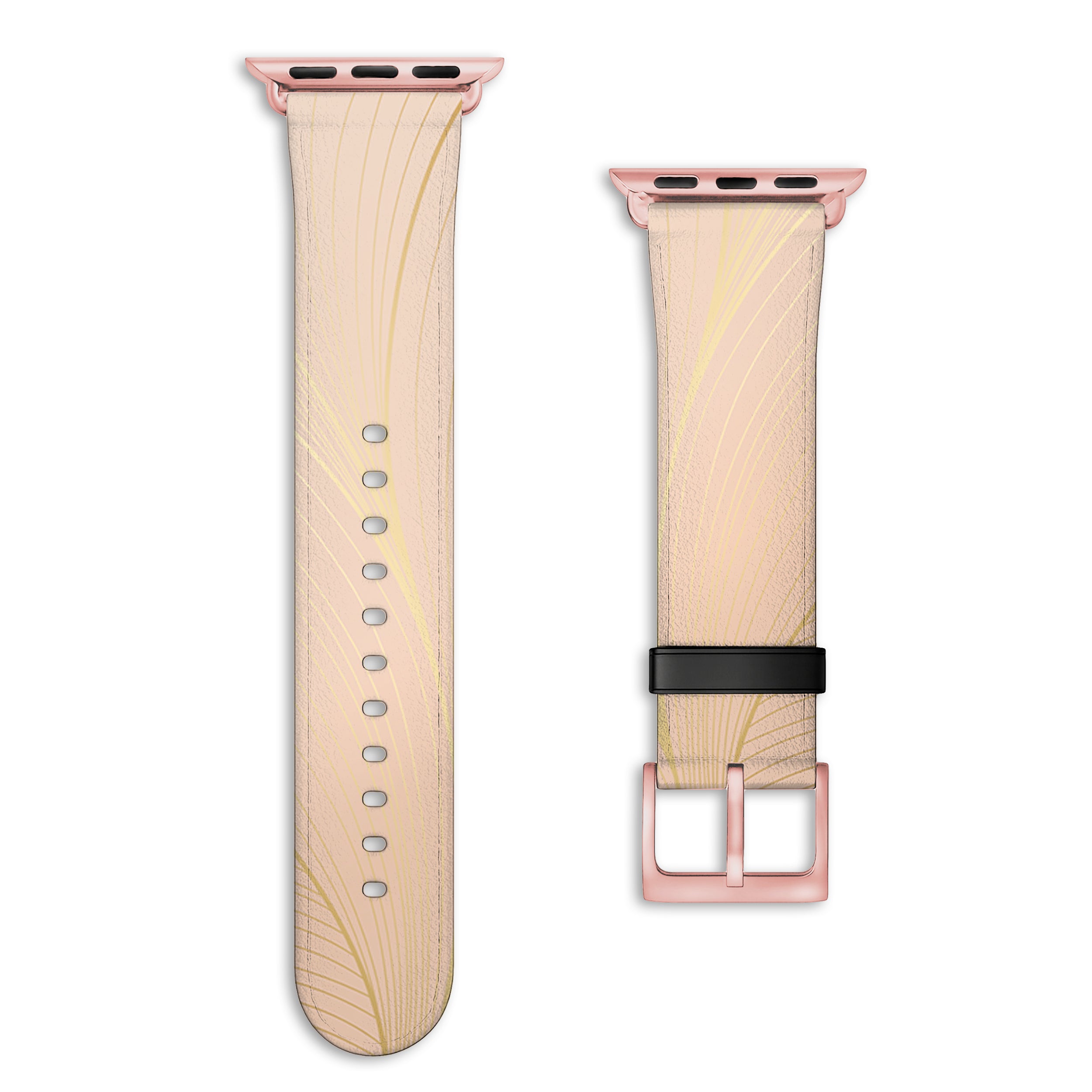 Lumina - Apple Watch Armband 38-41mm & 42 (ab Serie 10) 38-41mm & 42 (ab Serie 10) Matt Rose Gold NALIA Kunstleder Armband