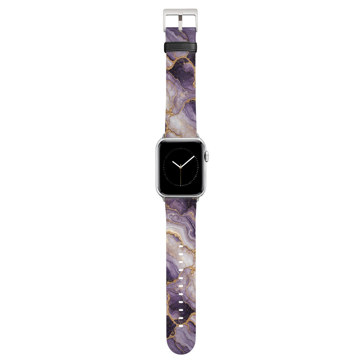 Amethyst - Apple Watch Armband 38/40/41/42mm 38 40 41 42mm Matt Silber NALIA Kunstleder Armband