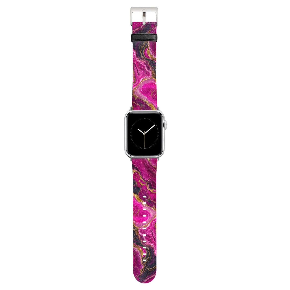 Rubin - Apple Watch Armband 38/40/41/42mm 38 40 41 42mm Matt Silber NALIA Kunstleder Armband