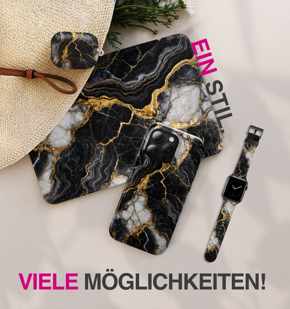 Obsidian - AirPods 4 Hülle NALIA Protective Hülle