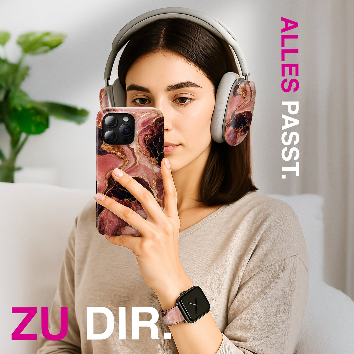 Rosenquarz - AirPods Pro 2 Hülle NALIA Protective Hülle