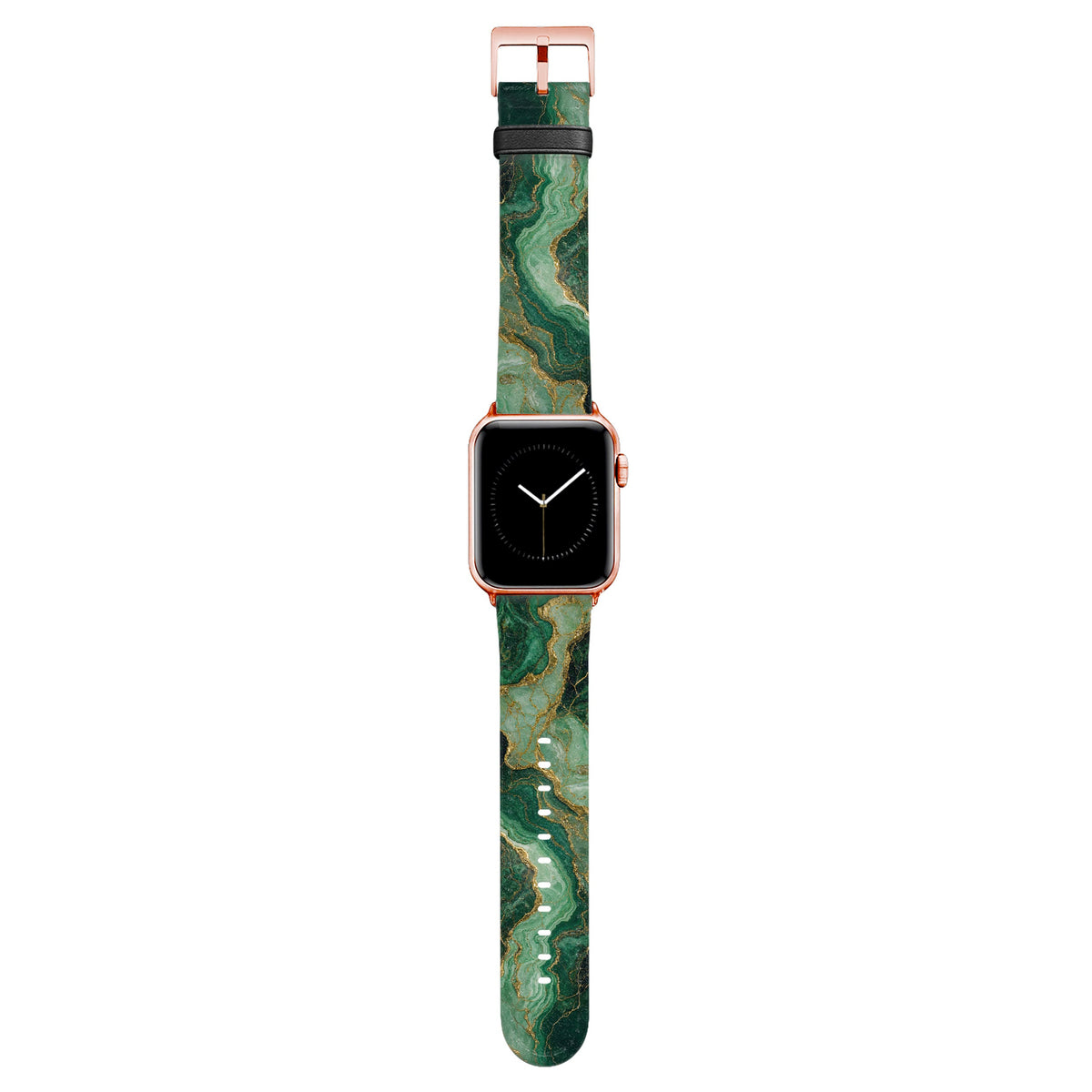 Malachit - Apple Watch Armband 44/45/46/49mm 44 45 46 49mm Matt Rose Gold NALIA Kunstleder Armband