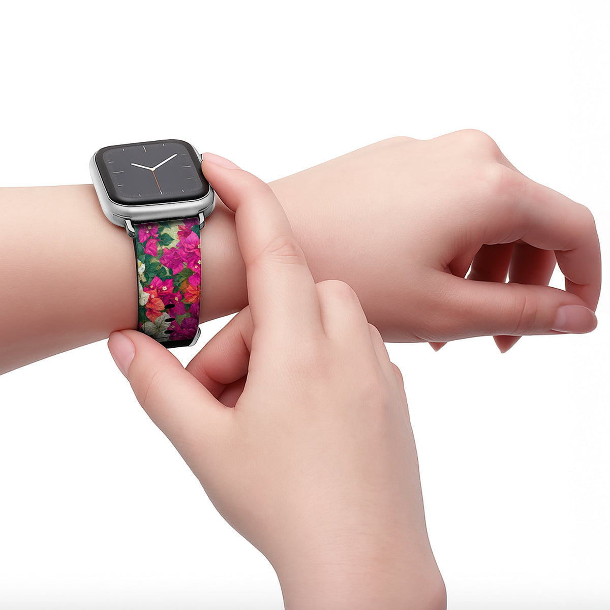 Capri - Apple Watch Armband 38/40/41/42mm 38 40 41 42mm Matt Silber NALIA Kunstleder Armband