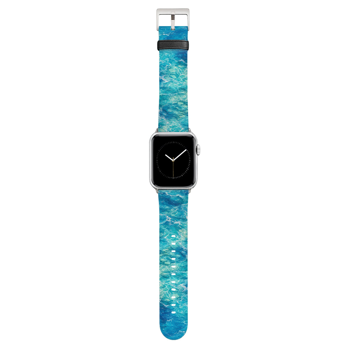 Brandung - Apple Watch Armband 44/45/46/49mm 44 45 46 49mm Matt Silber NALIA Kunstleder Armband