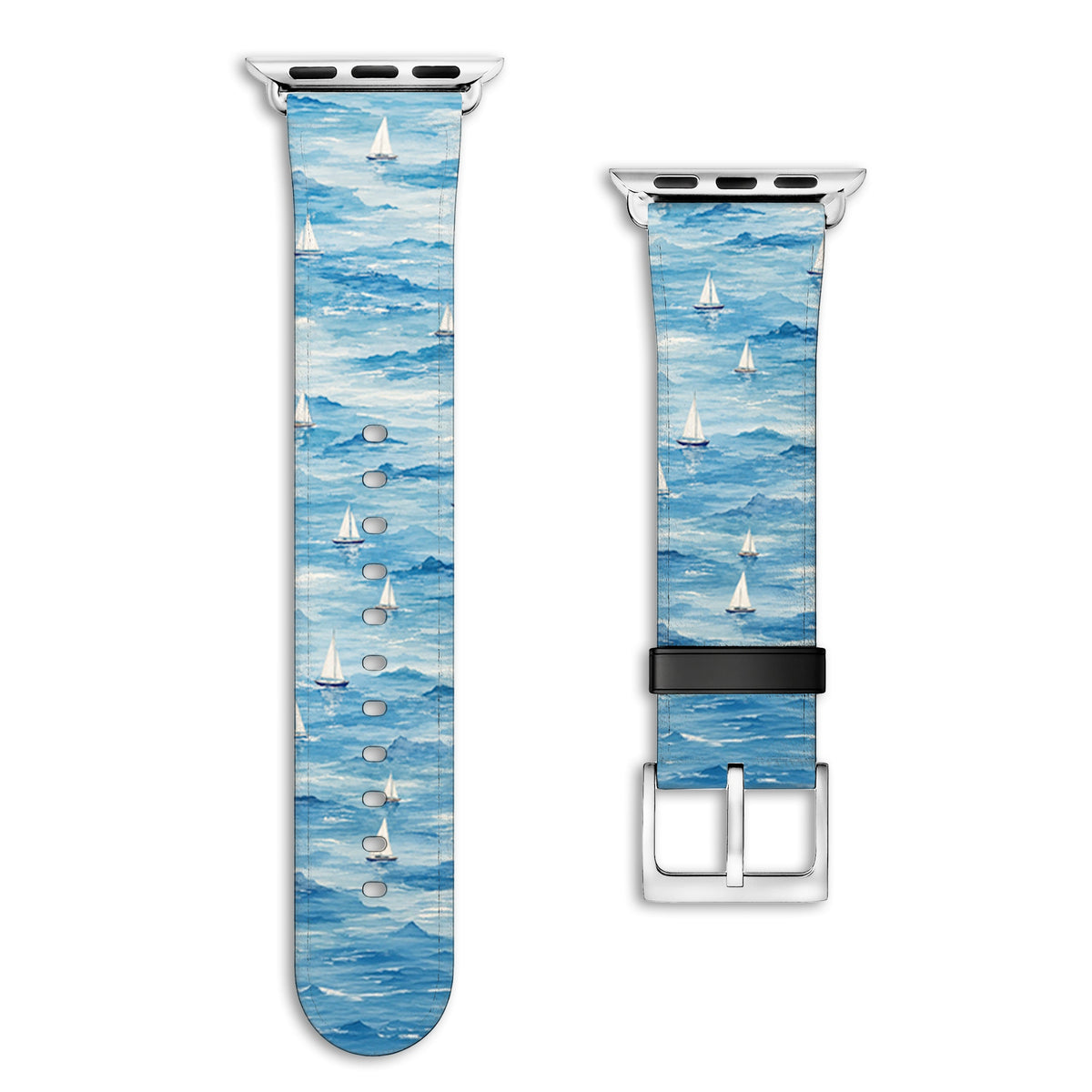 Regatta - Apple Watch Armband 44/45/46/49mm 44 45 46 49mm Matt Silber NALIA Kunstleder Armband