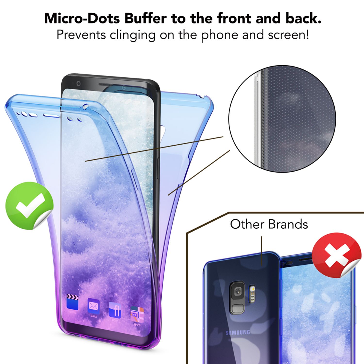 Samsung Galaxy S9 360 Grad Handy Hülle von NALIA Full Cover vorne & hinten Rundum Transparent NALIA