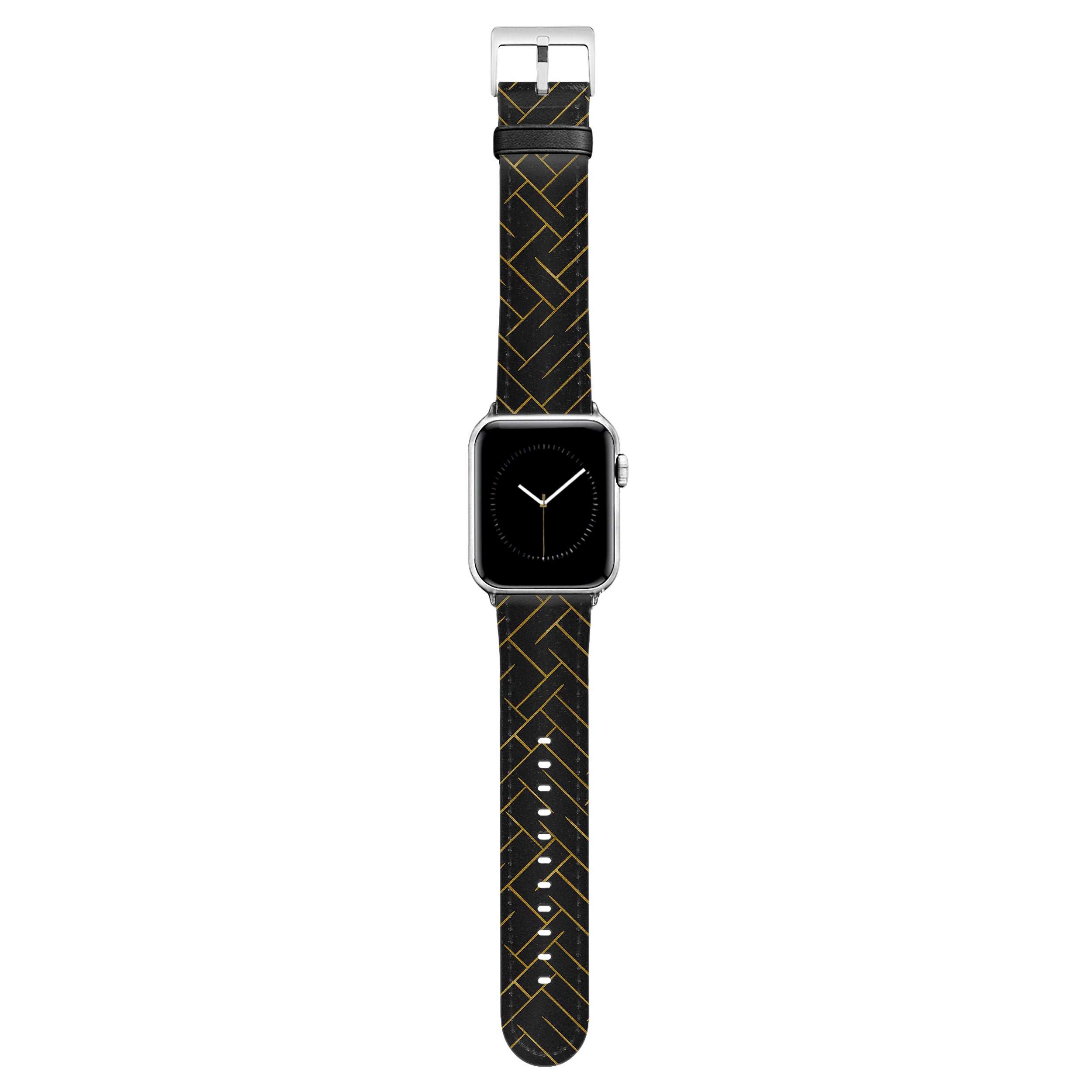 Noir - Apple Watch Armband 44-49mm & 42 (Serie 1-3) 44-49mm & 42 (Serie 1-3) Matt Silber NALIA Kunstleder Armband