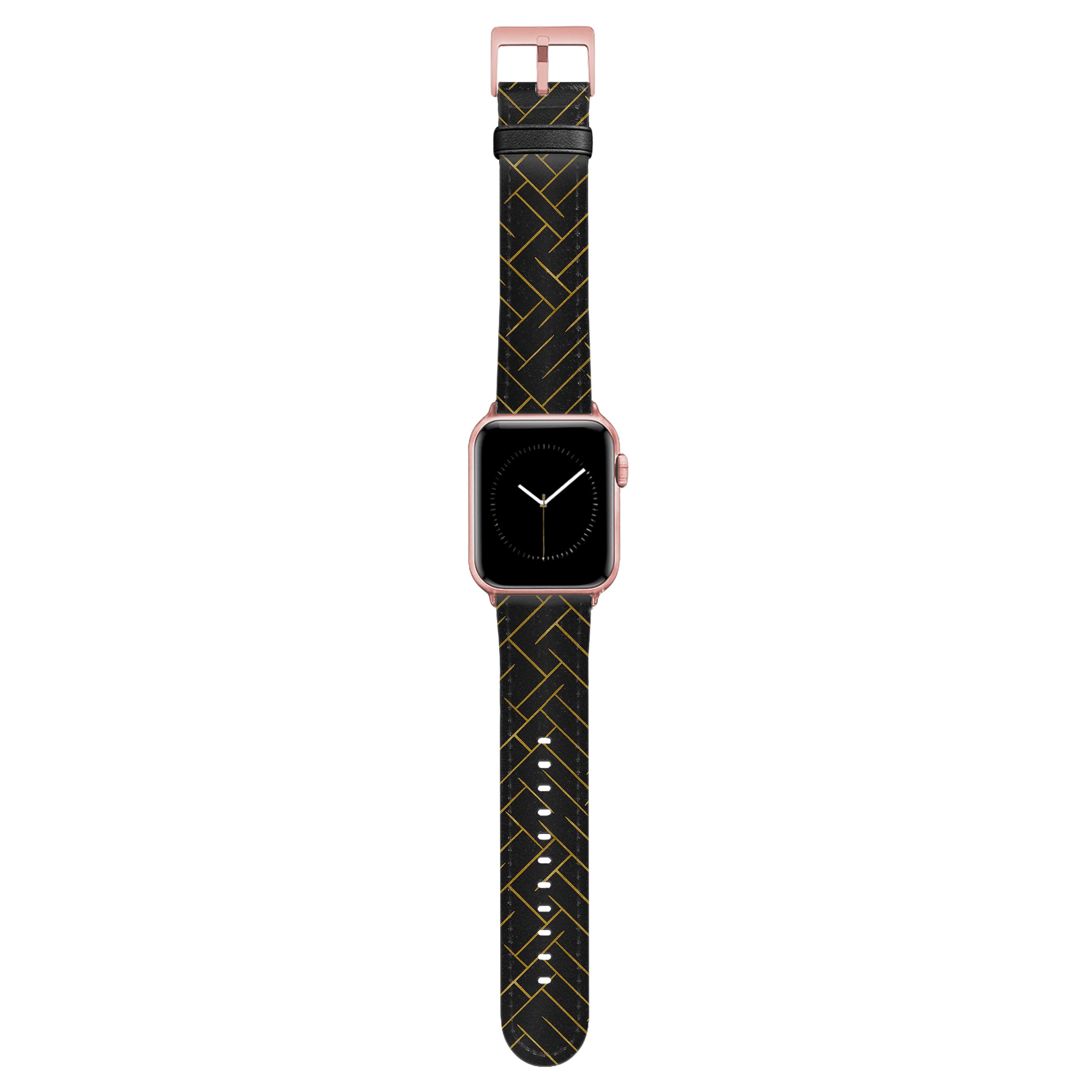 Noir - Apple Watch Armband 44-49mm & 42 (Serie 1-3) 44-49mm & 42 (Serie 1-3) Matt Rose Gold NALIA Kunstleder Armband