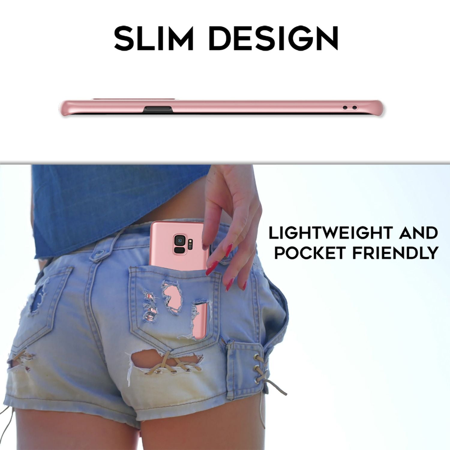 Samsung Galaxy S9 Handy Hülle von NALIA, Dünne Schutzhülle Cover Hard Case Etui Rose Gold NALIA SlimFit Hülle